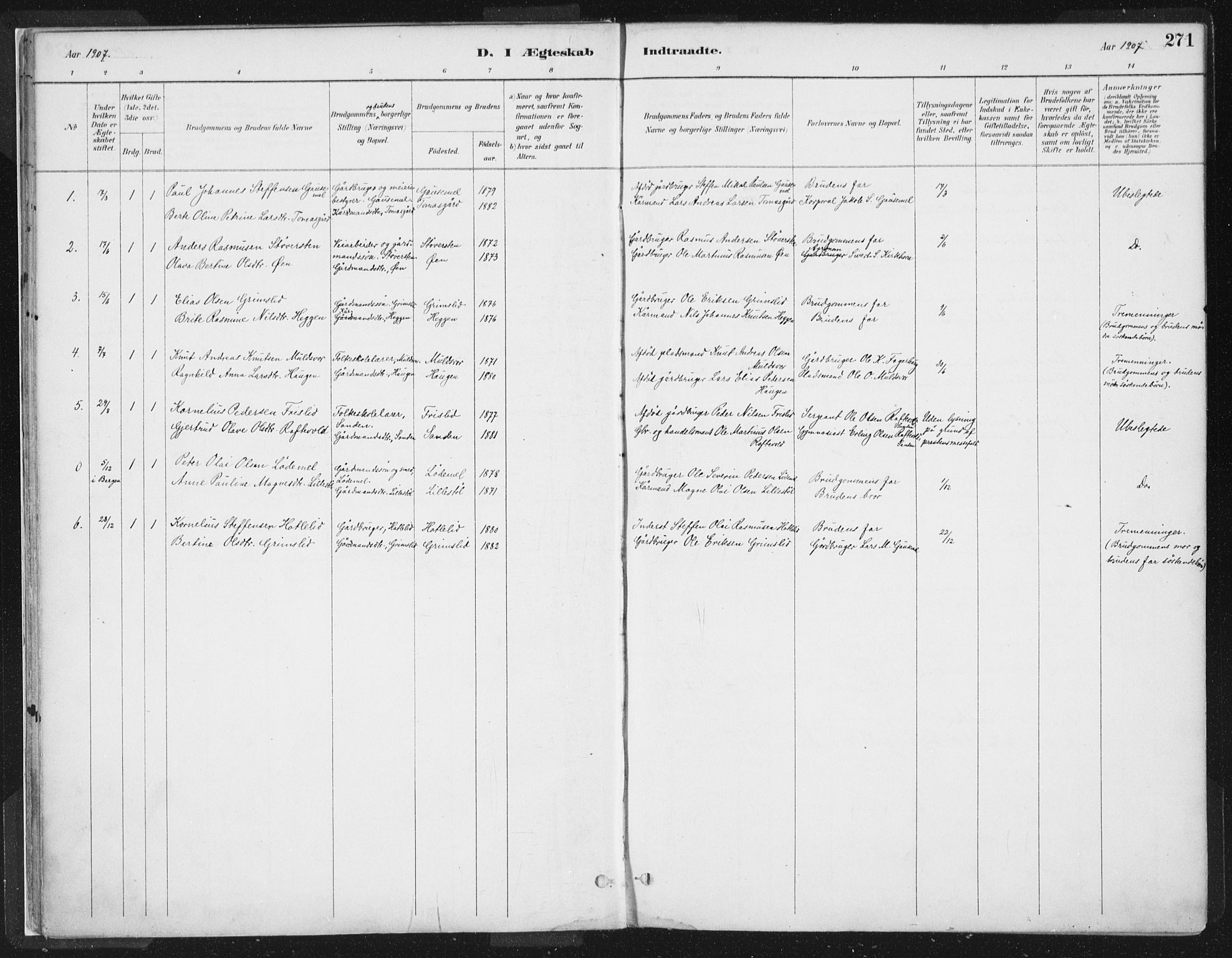 Hornindal sokneprestembete, SAB/A-82401/H/Haa/Haaa/L0003/0002: Ministerialbok nr. A 3B, 1885-1917, s. 271