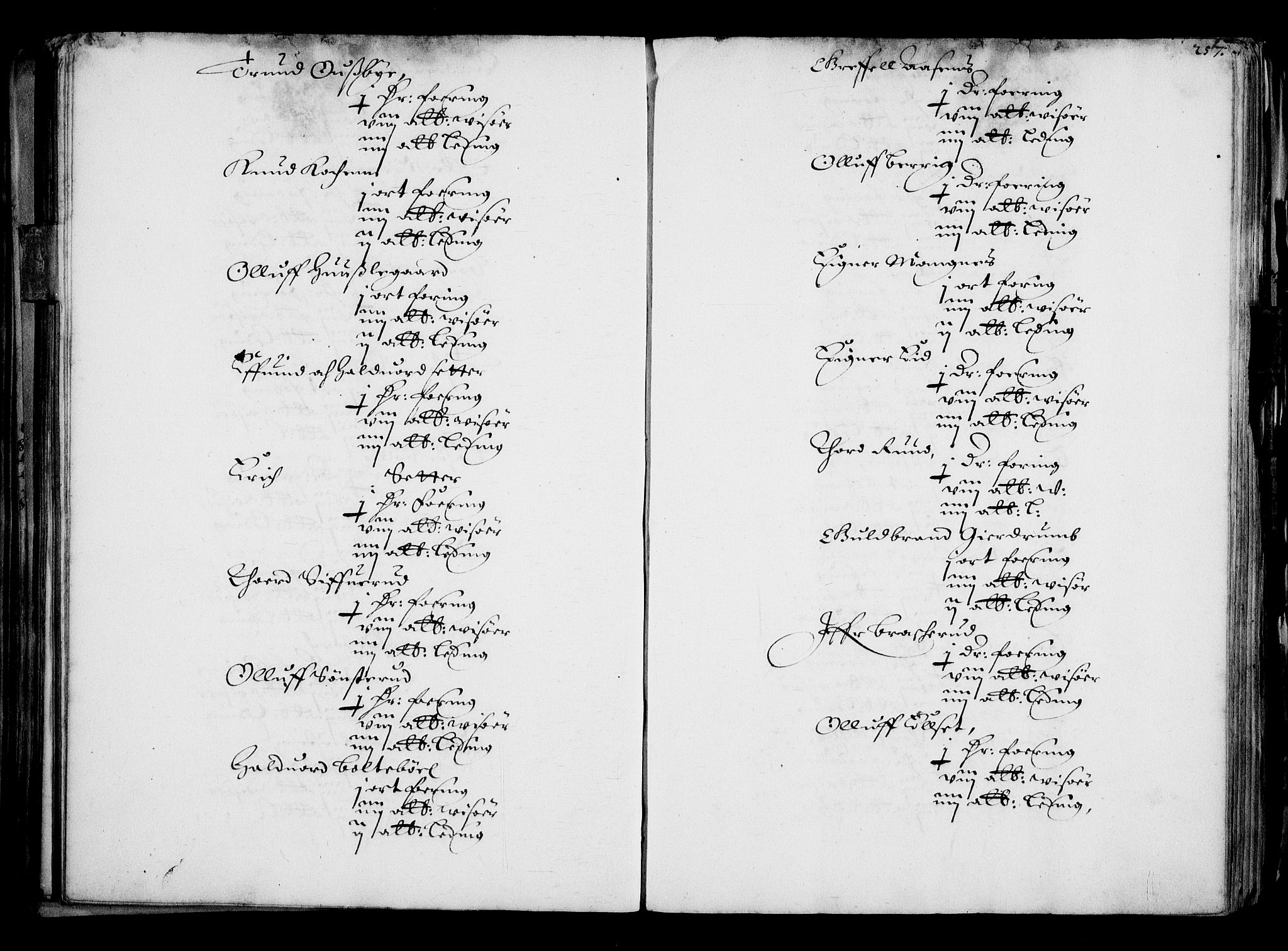 Rentekammeret inntil 1814, Realistisk ordnet avdeling, AV/RA-EA-4070/N/Na/L0001: [XI f]: Akershus stifts jordebok, 1652, s. 256b-257a