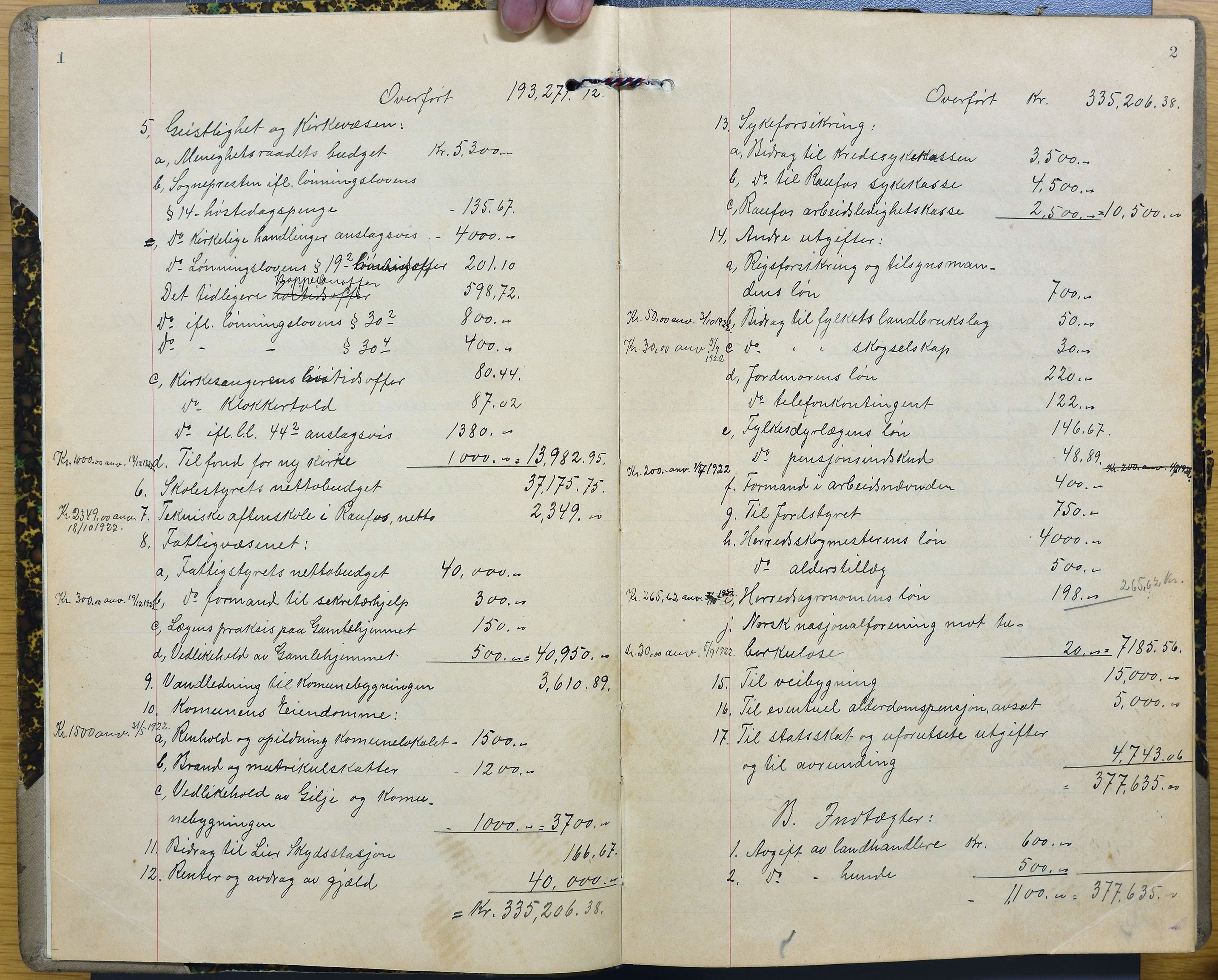 Vestre Toten kommunearkiv*, KVT/-/-, 1922-1923