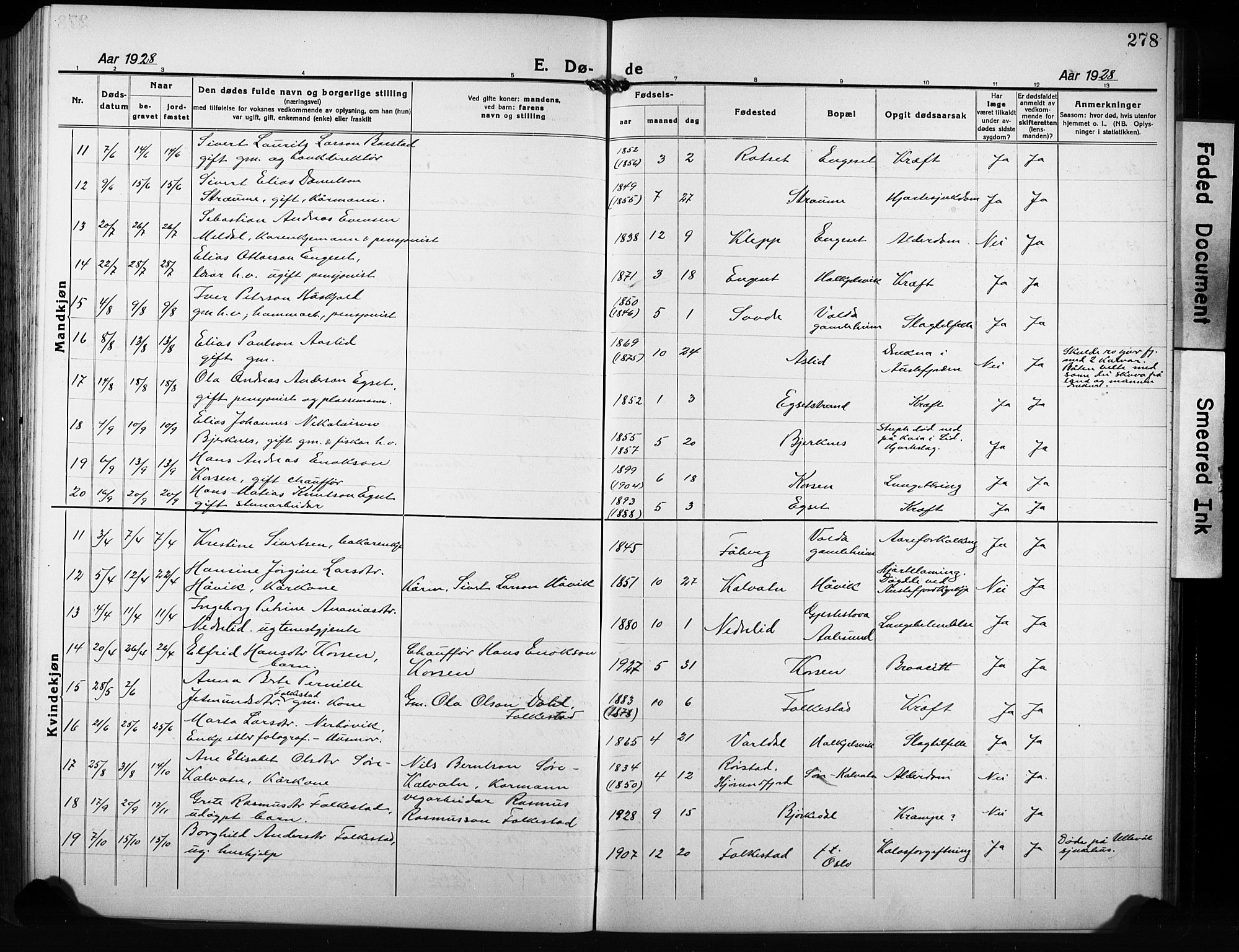 Ministerialprotokoller, klokkerbøker og fødselsregistre - Møre og Romsdal, AV/SAT-A-1454/511/L0160: Klokkerbok nr. 511C06, 1920-1932, s. 278