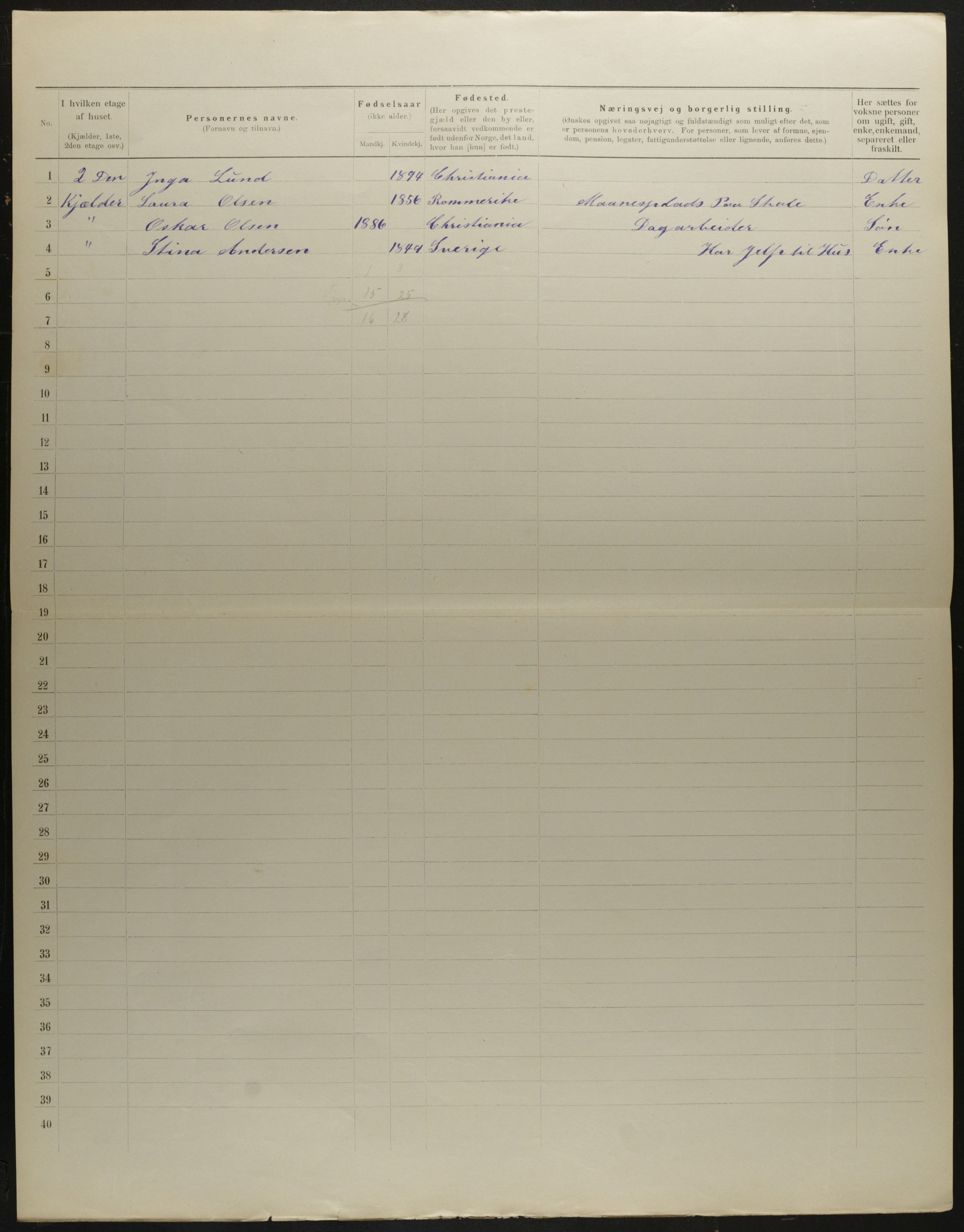 OBA, Kommunal folketelling 31.12.1901 for Kristiania kjøpstad, 1901, s. 8386