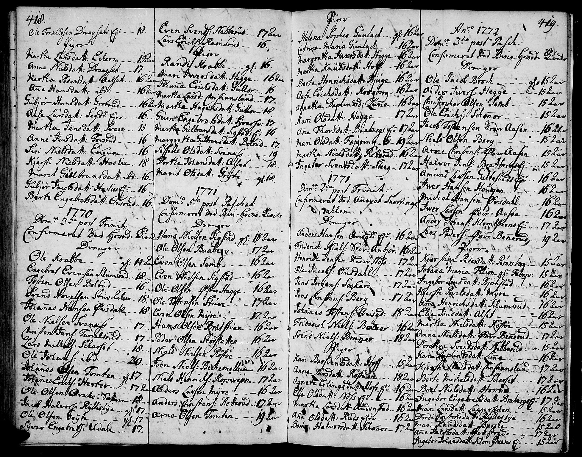 Biri prestekontor, AV/SAH-PREST-096/H/Ha/Haa/L0002: Ministerialbok nr. 2, 1754-1789, s. 418-419