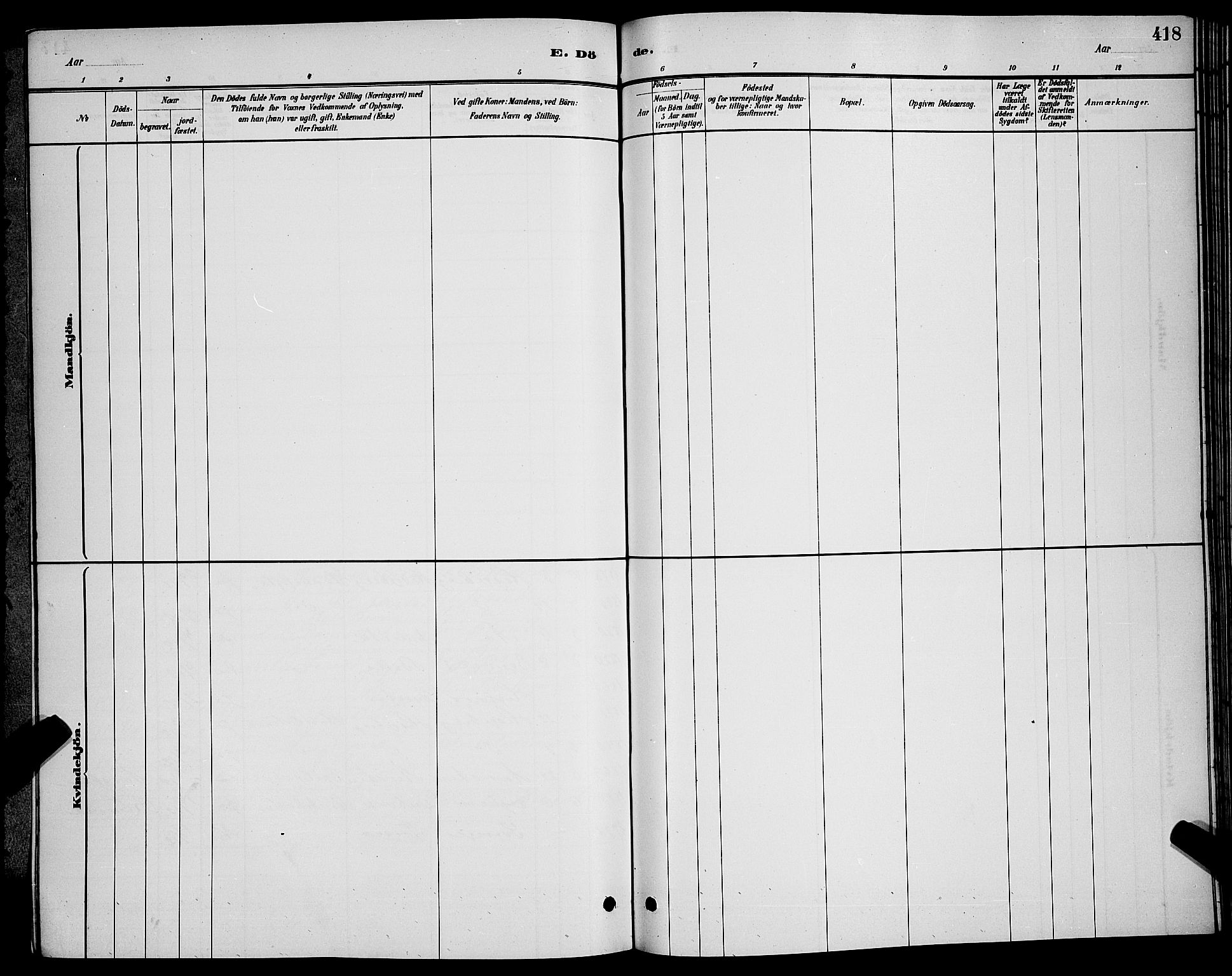 Ibestad sokneprestembete, AV/SATØ-S-0077/H/Ha/Hab/L0007klokker: Klokkerbok nr. 7, 1879-1889, s. 418