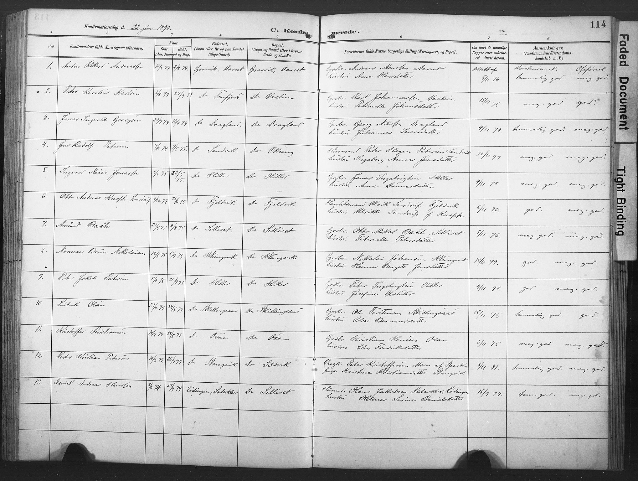 Ministerialprotokoller, klokkerbøker og fødselsregistre - Nord-Trøndelag, SAT/A-1458/789/L0706: Klokkerbok nr. 789C01, 1888-1931, s. 114