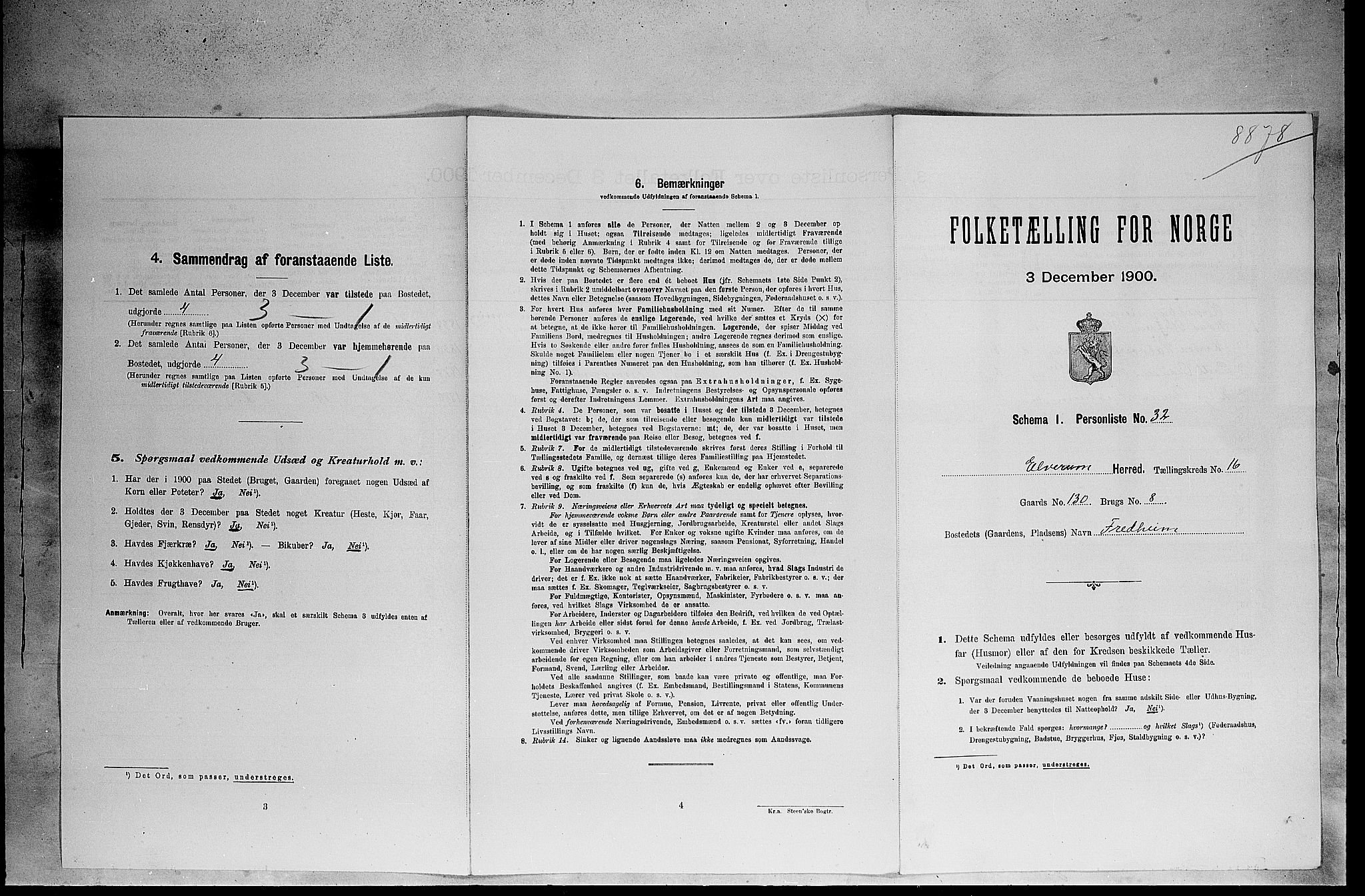 SAH, Folketelling 1900 for 0427 Elverum herred, 1900, s. 2288