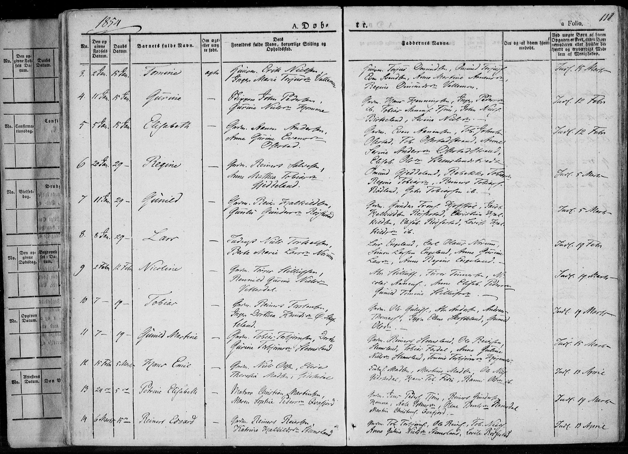 Sør-Audnedal sokneprestkontor, AV/SAK-1111-0039/F/Fa/Fab/L0006: Ministerialbok nr. A 6, 1829-1855, s. 118