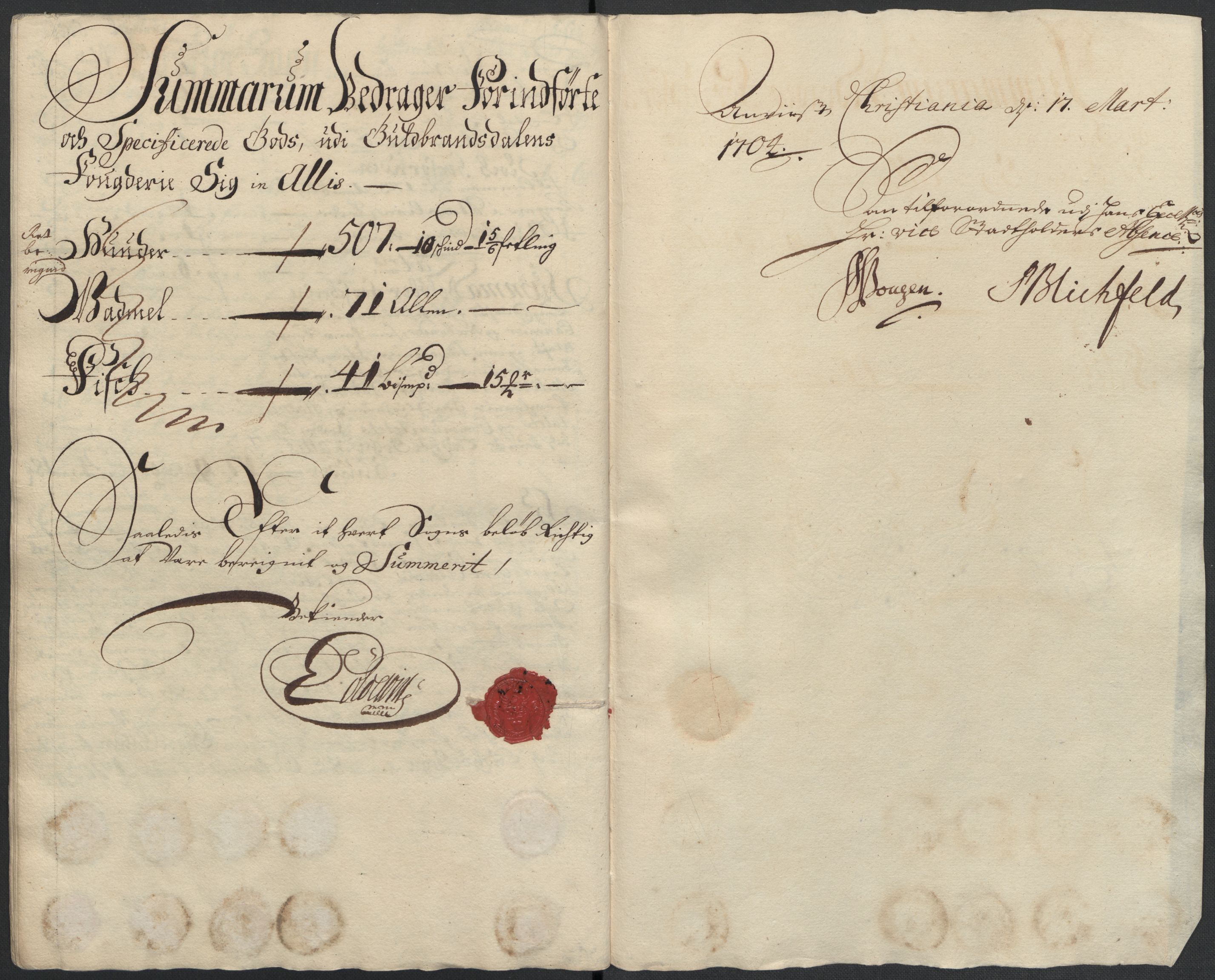 Rentekammeret inntil 1814, Reviderte regnskaper, Fogderegnskap, RA/EA-4092/R17/L1176: Fogderegnskap Gudbrandsdal, 1703, s. 217