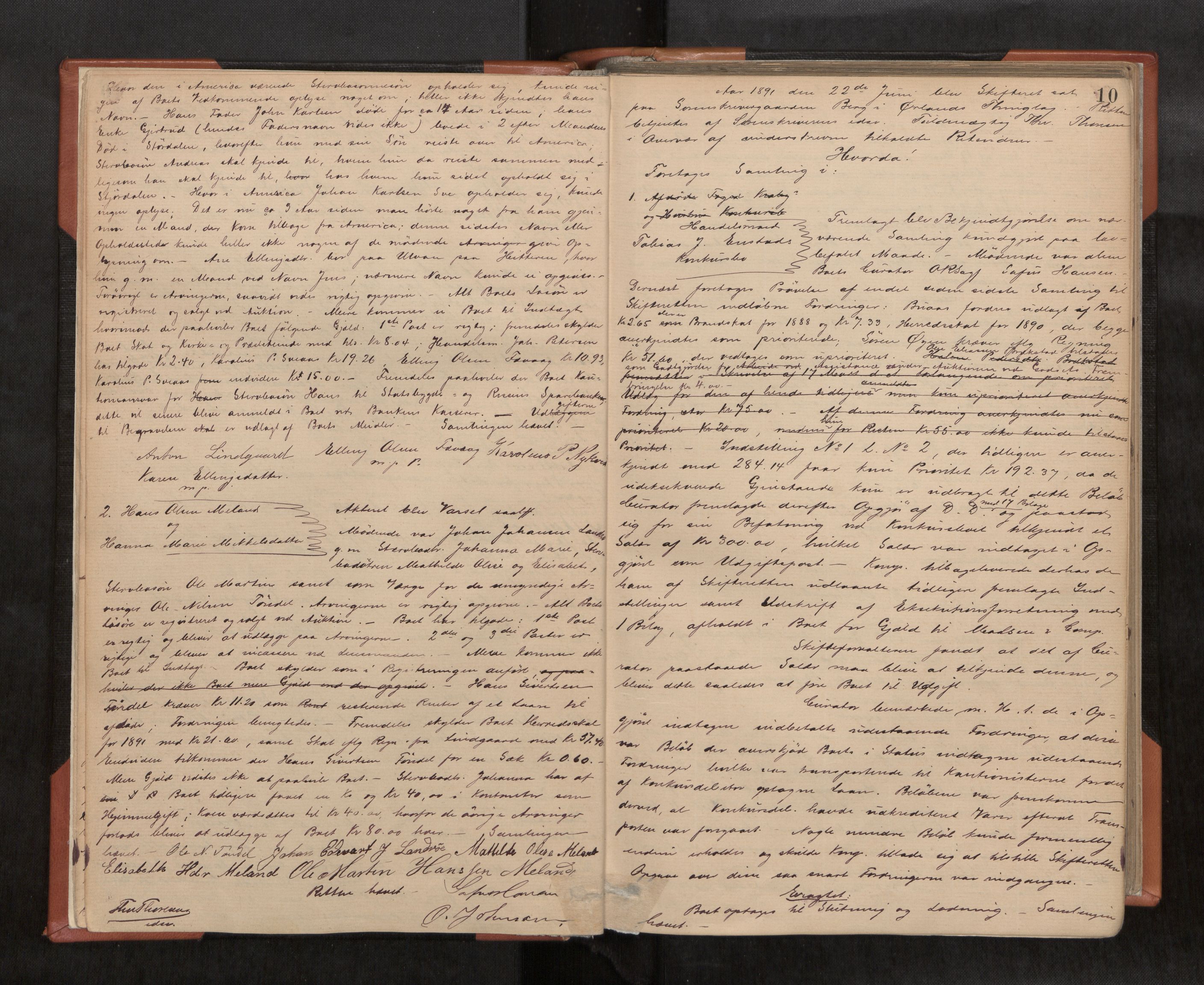Fosen sorenskriveri, AV/SAT-A-1107/1/3/3B/L0006: Skiftebehandlingsprotokoll, 1890-1902, s. 10