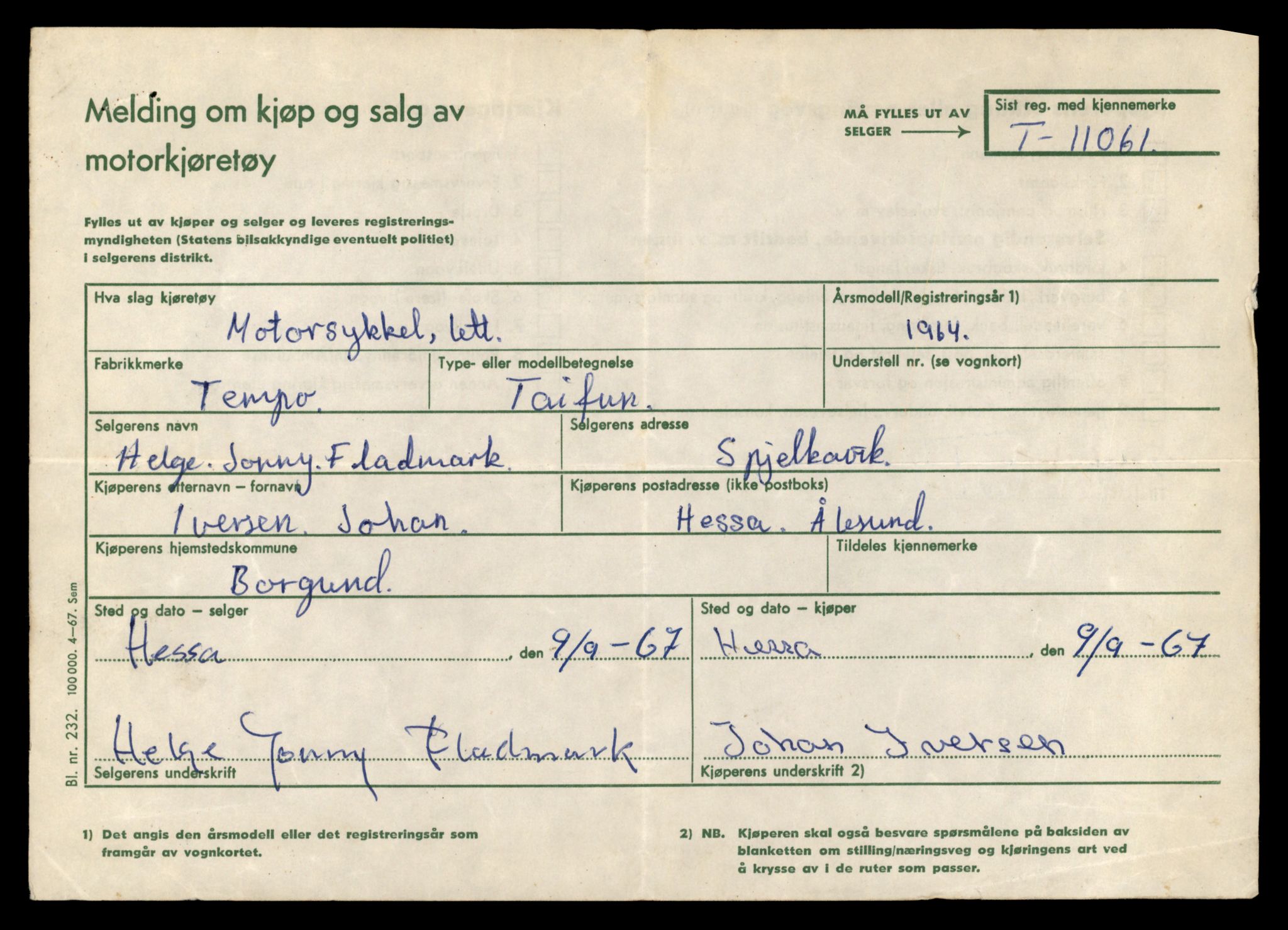 Møre og Romsdal vegkontor - Ålesund trafikkstasjon, AV/SAT-A-4099/F/Fe/L0026: Registreringskort for kjøretøy T 11046 - T 11160, 1927-1998, s. 443