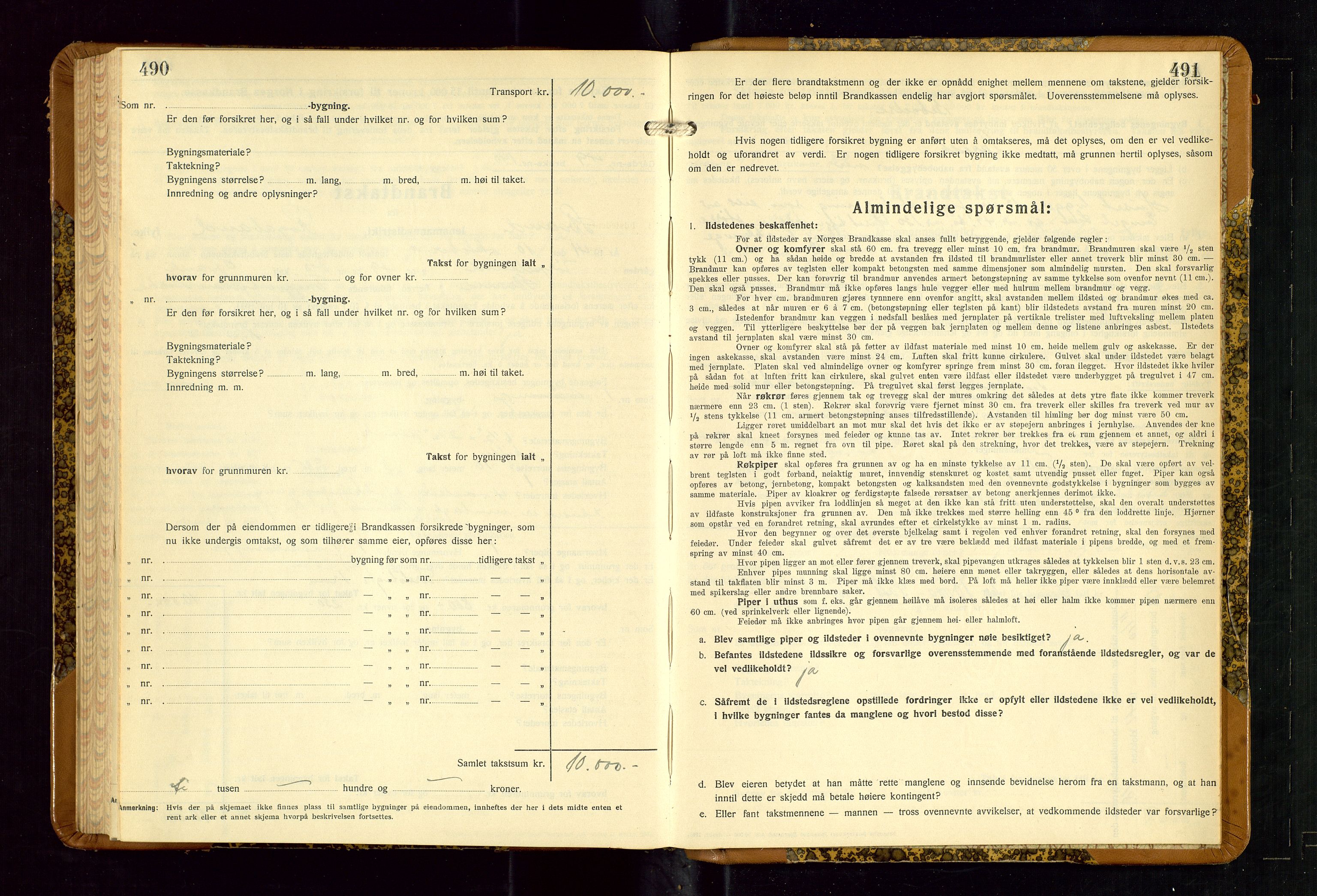 Strand og Forsand lensmannskontor, AV/SAST-A-100451/Gob/L0001: Branntakstprotokoll, 1935-1942, s. 490-491