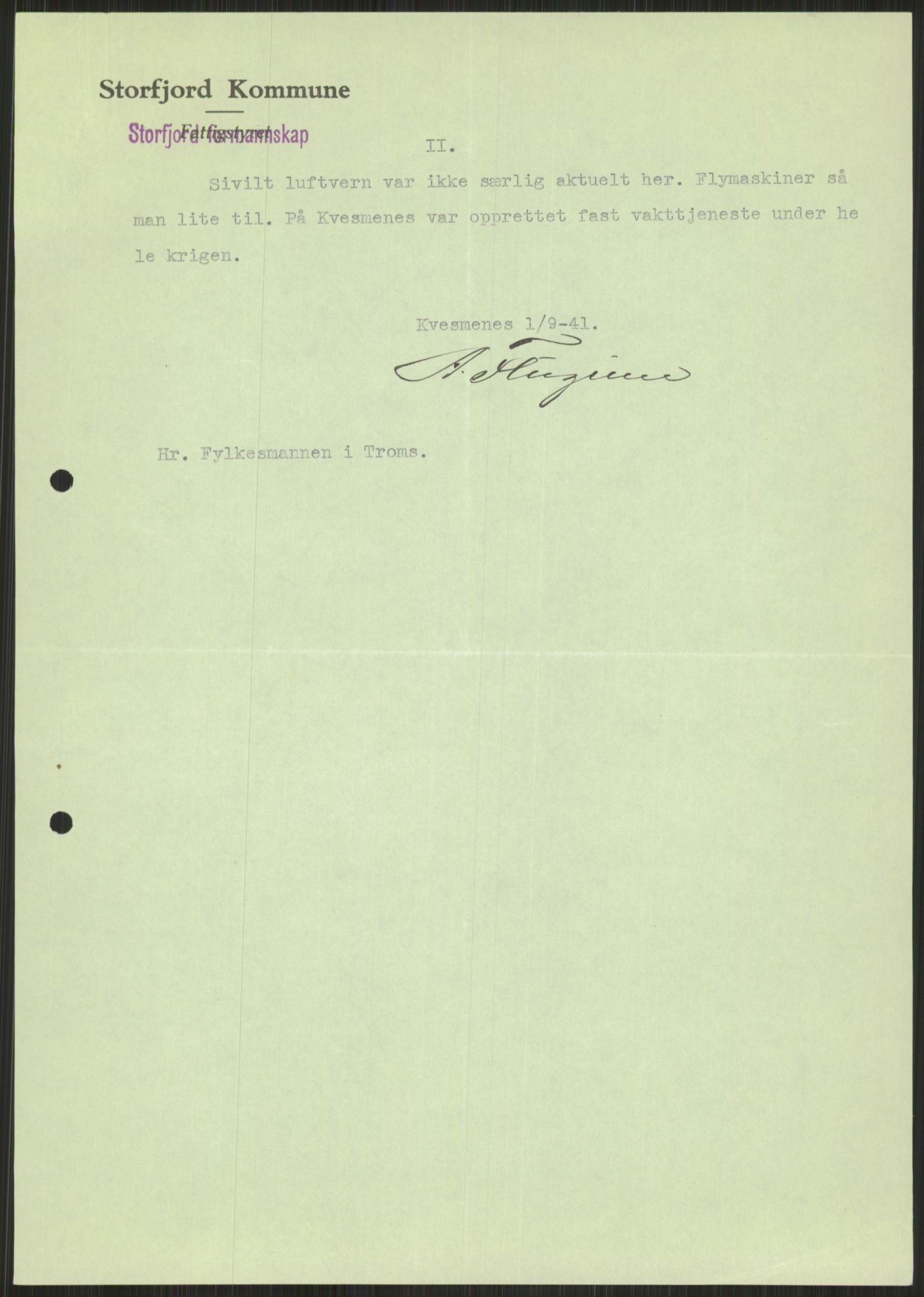 Forsvaret, Forsvarets krigshistoriske avdeling, AV/RA-RAFA-2017/Y/Ya/L0017: II-C-11-31 - Fylkesmenn.  Rapporter om krigsbegivenhetene 1940., 1940, s. 644