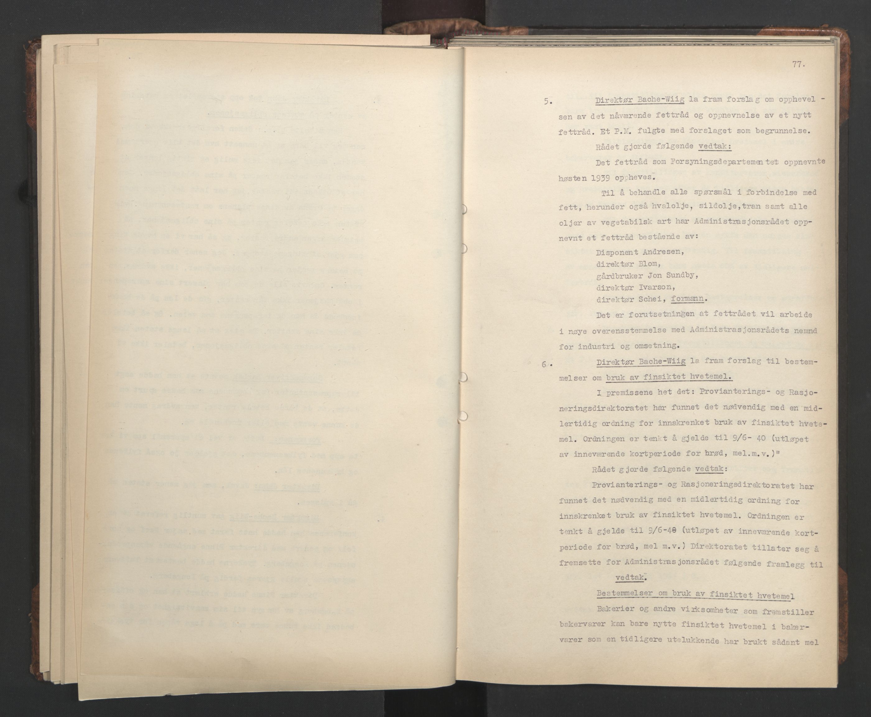 Administrasjonsrådet, AV/RA-S-1004/A/L0001: Møteprotokoll med tillegg 15/4-25/9, 1940, s. 77