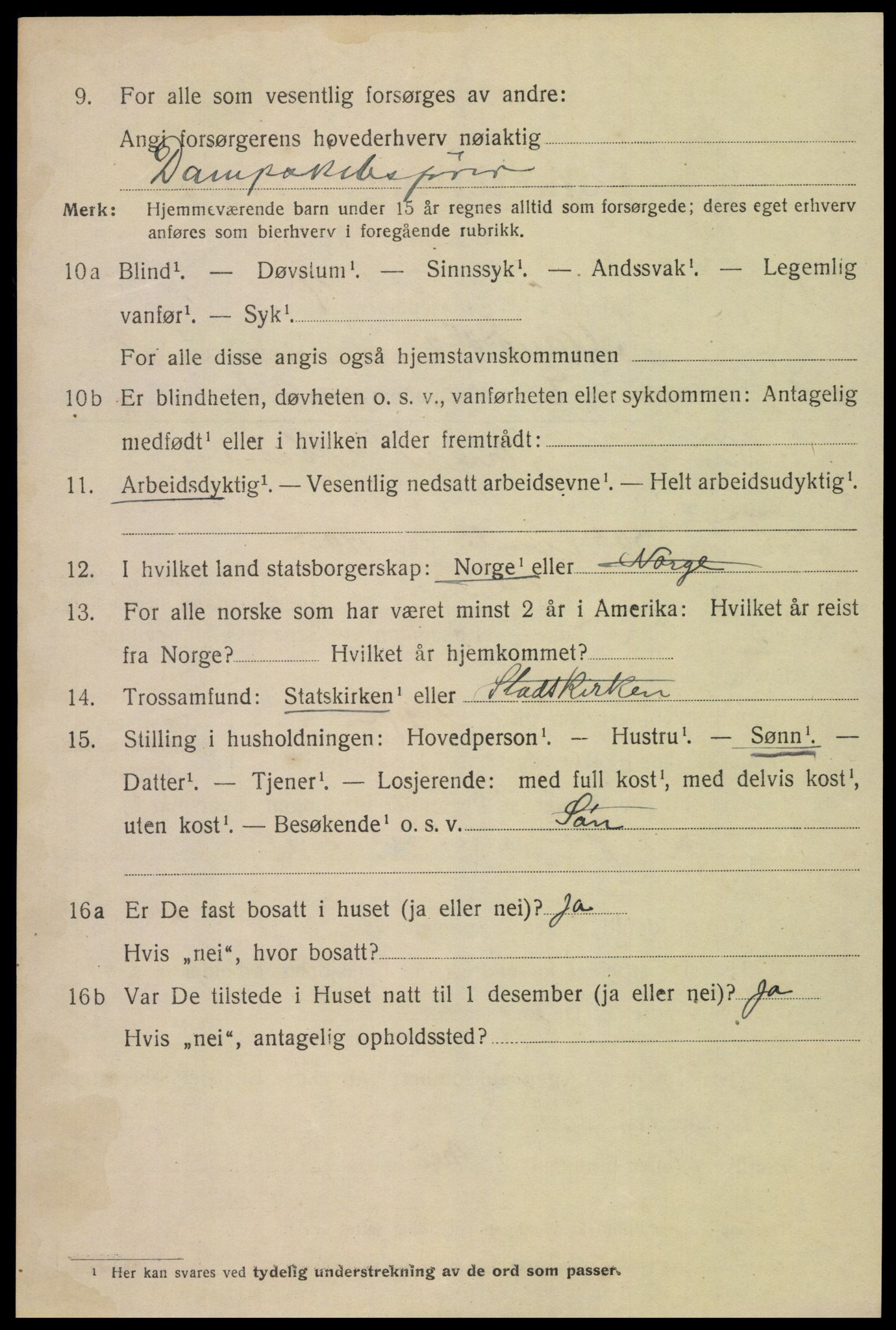 SAK, Folketelling 1920 for 1002 Mandal ladested, 1920, s. 9210