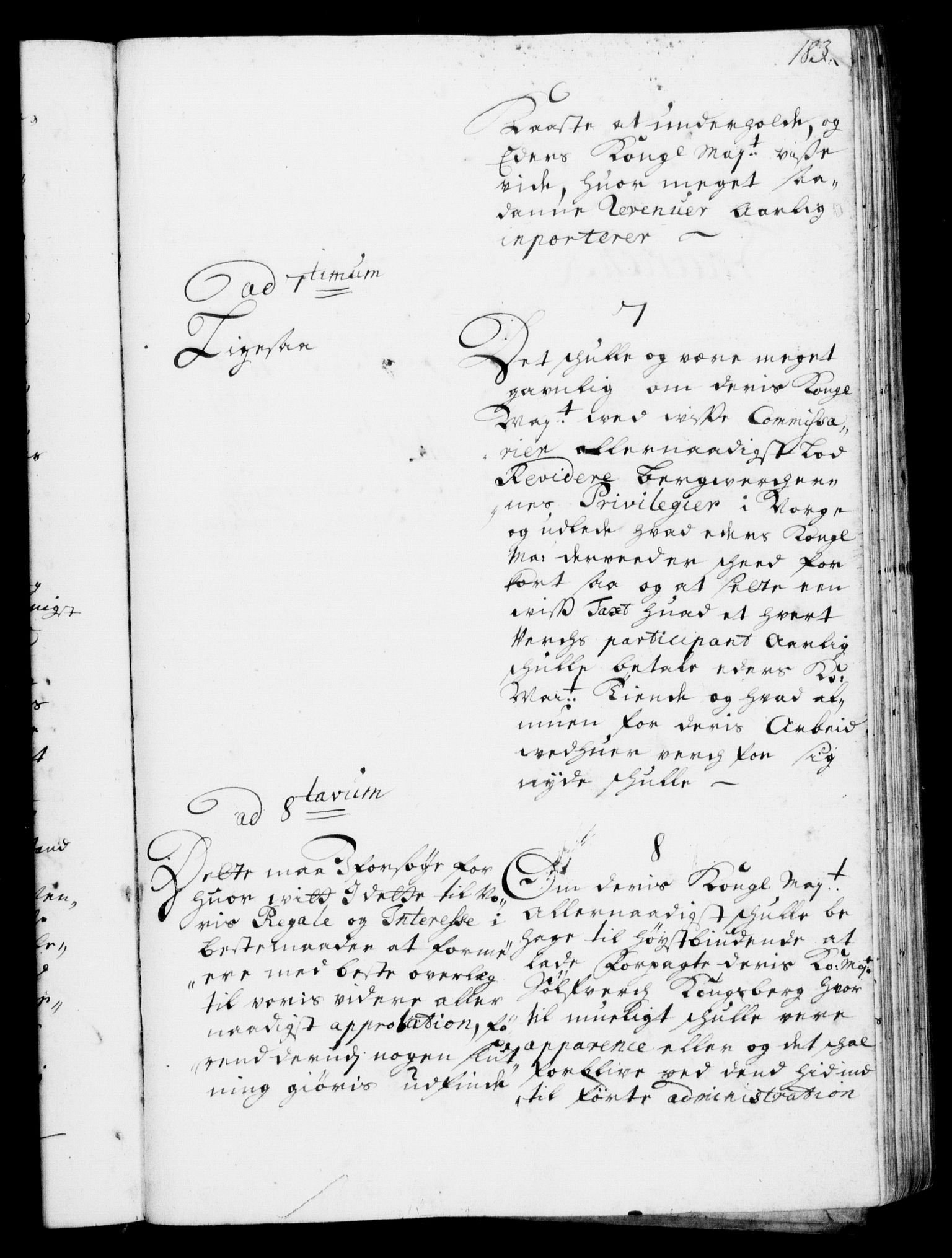 Rentekammeret, Kammerkanselliet, RA/EA-3111/G/Gf/Gfa/L0001: Resolusjonsprotokoll med register (merket RK 52.1), 1695-1706, s. 183