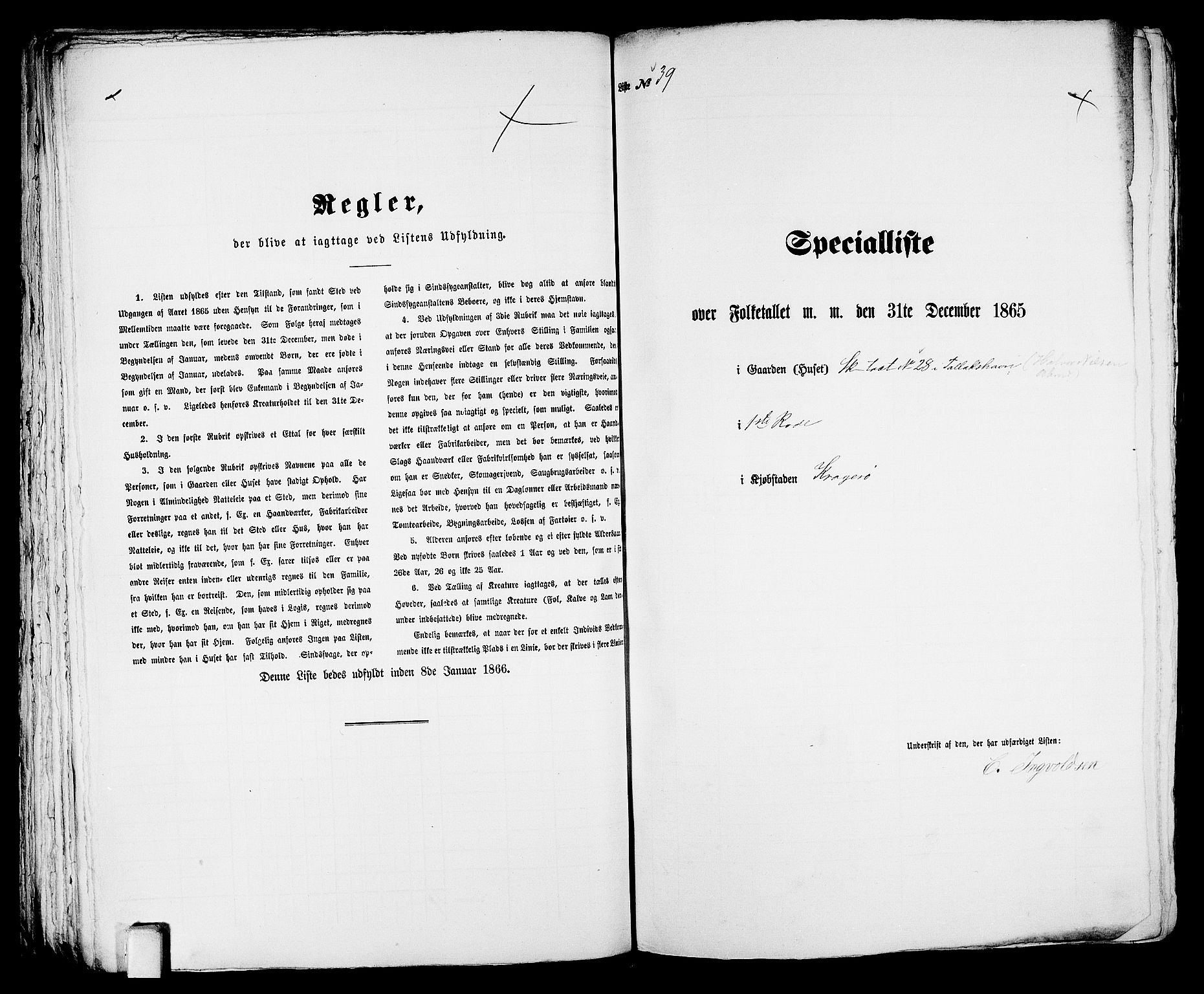 RA, Folketelling 1865 for 0801B Kragerø prestegjeld, Kragerø kjøpstad, 1865, s. 87