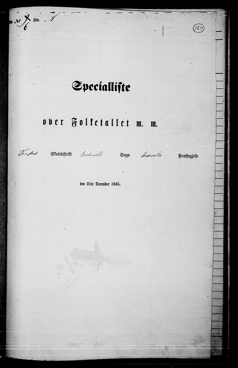 RA, Folketelling 1865 for 0237P Eidsvoll prestegjeld, 1865, s. 135