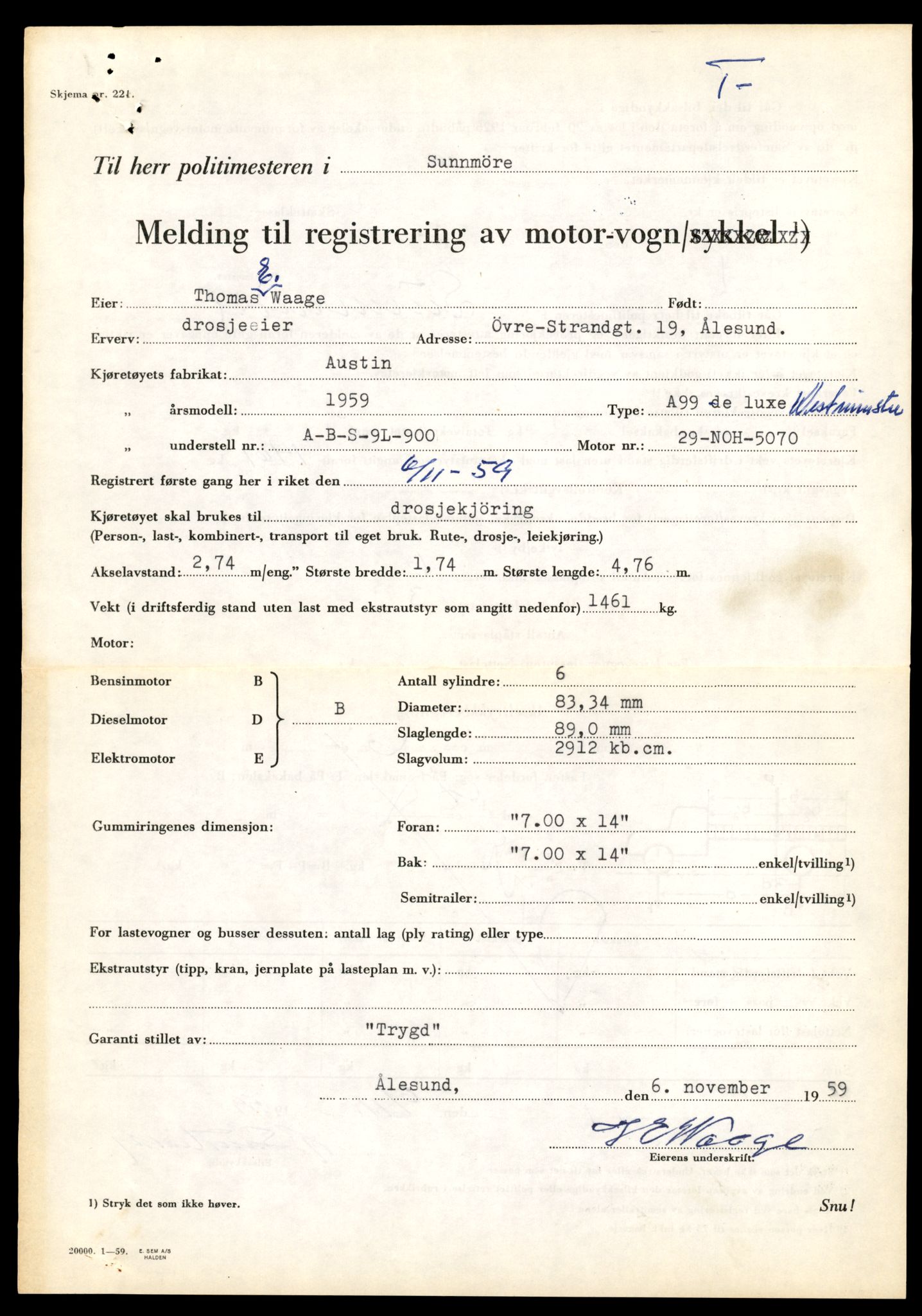 Møre og Romsdal vegkontor - Ålesund trafikkstasjon, AV/SAT-A-4099/F/Fe/L0045: Registreringskort for kjøretøy T 14320 - T 14444, 1927-1998, s. 2836