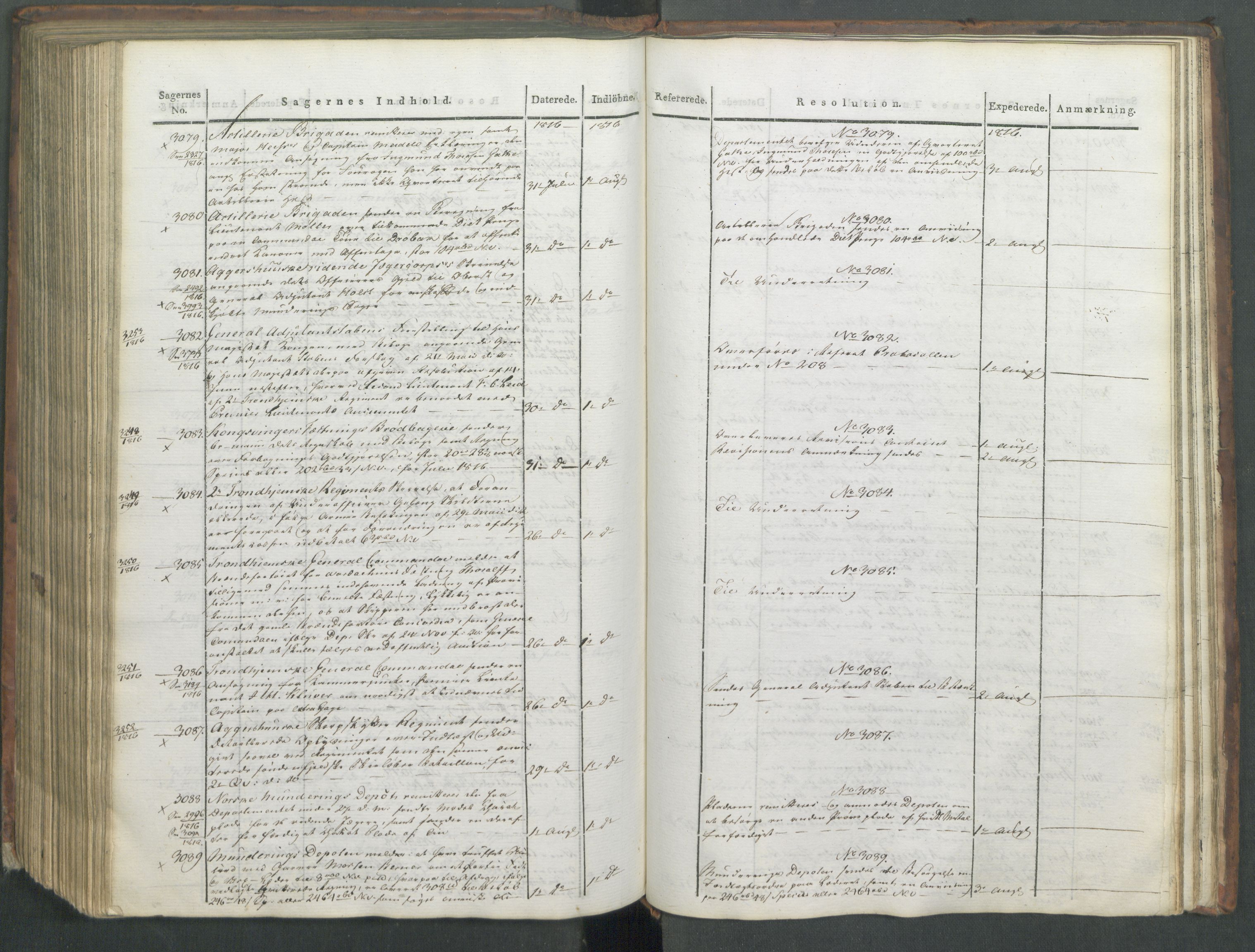 Armédepartementet, AV/RA-RAFA-3493/C/Ca/L0008: 6. Departements Journal, 1816