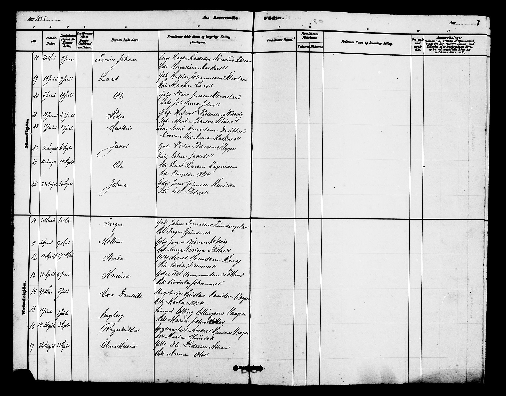 Hjelmeland sokneprestkontor, SAST/A-101843/01/V/L0007: Klokkerbok nr. B 7, 1880-1909, s. 7