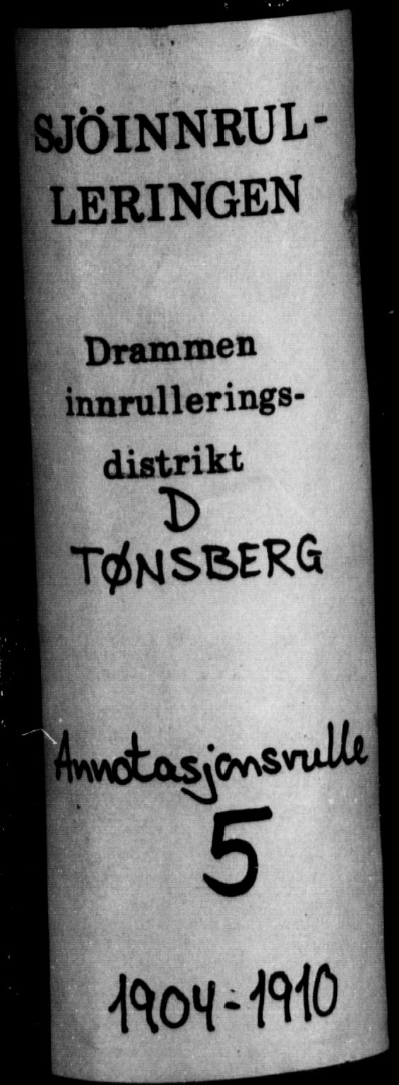 Tønsberg innrulleringskontor, AV/SAKO-A-786/F/Fb/L0005: Annotasjonsrulle Patent nr. 2401-4080, 1904-1910, s. 1