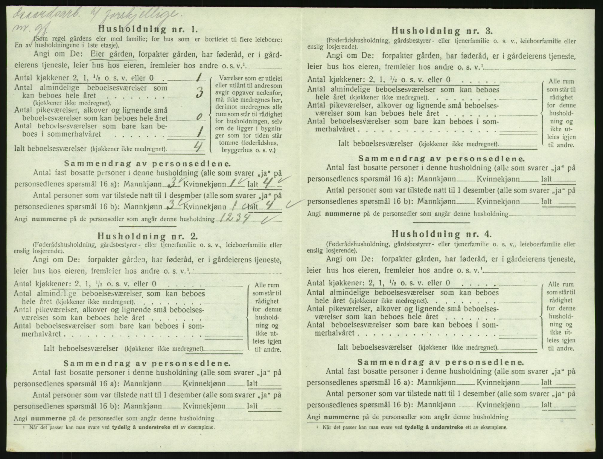 SAKO, Folketelling 1920 for 0725 Tjølling herred, 1920, s. 1042
