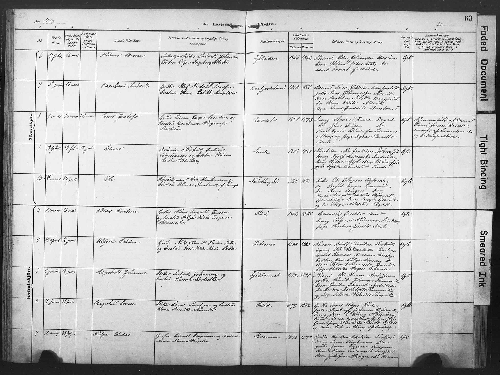 Ministerialprotokoller, klokkerbøker og fødselsregistre - Nord-Trøndelag, SAT/A-1458/789/L0706: Klokkerbok nr. 789C01, 1888-1931, s. 63