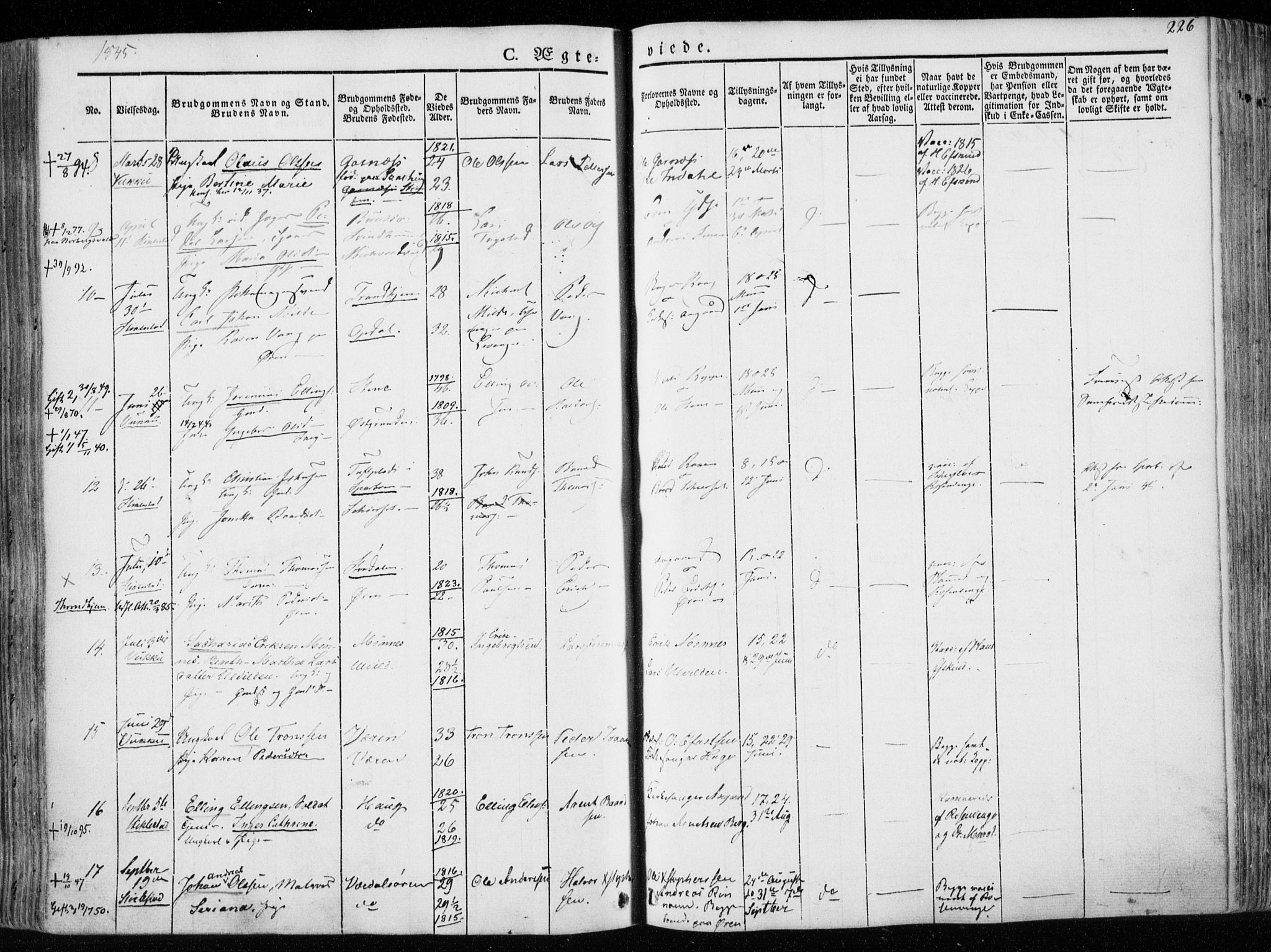 Ministerialprotokoller, klokkerbøker og fødselsregistre - Nord-Trøndelag, AV/SAT-A-1458/723/L0239: Ministerialbok nr. 723A08, 1841-1851, s. 226