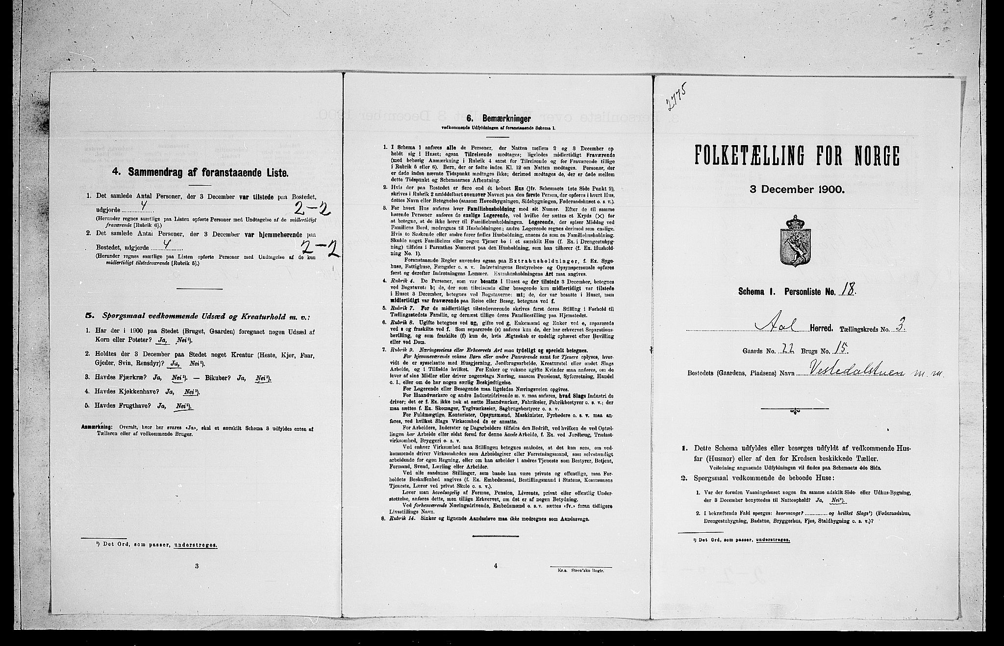 RA, Folketelling 1900 for 0619 Ål herred, 1900, s. 319