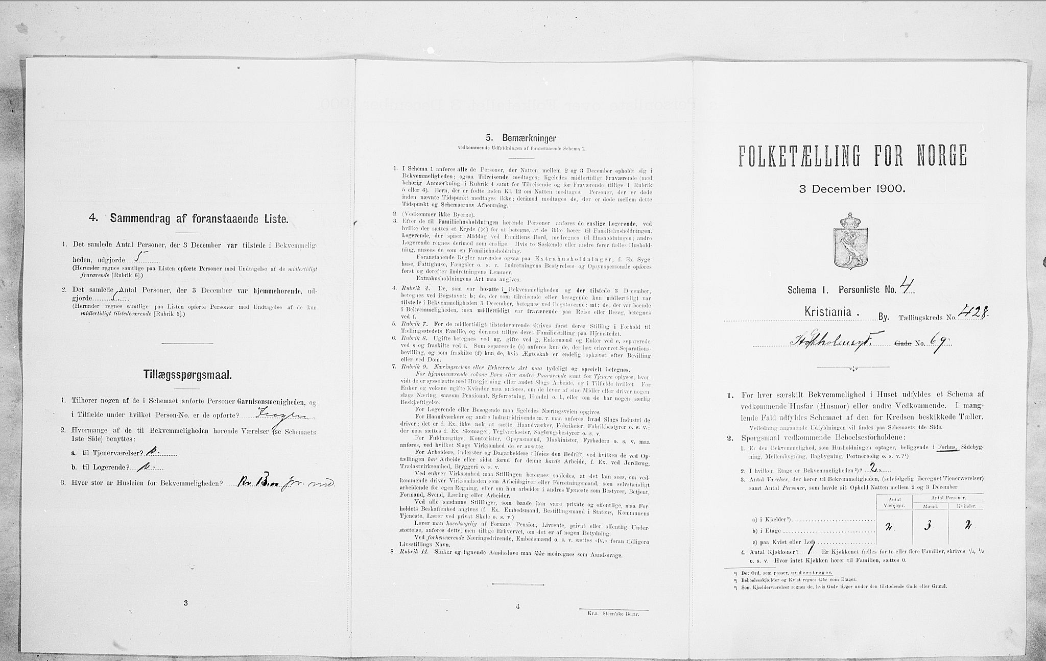 SAO, Folketelling 1900 for 0301 Kristiania kjøpstad, 1900, s. 91858