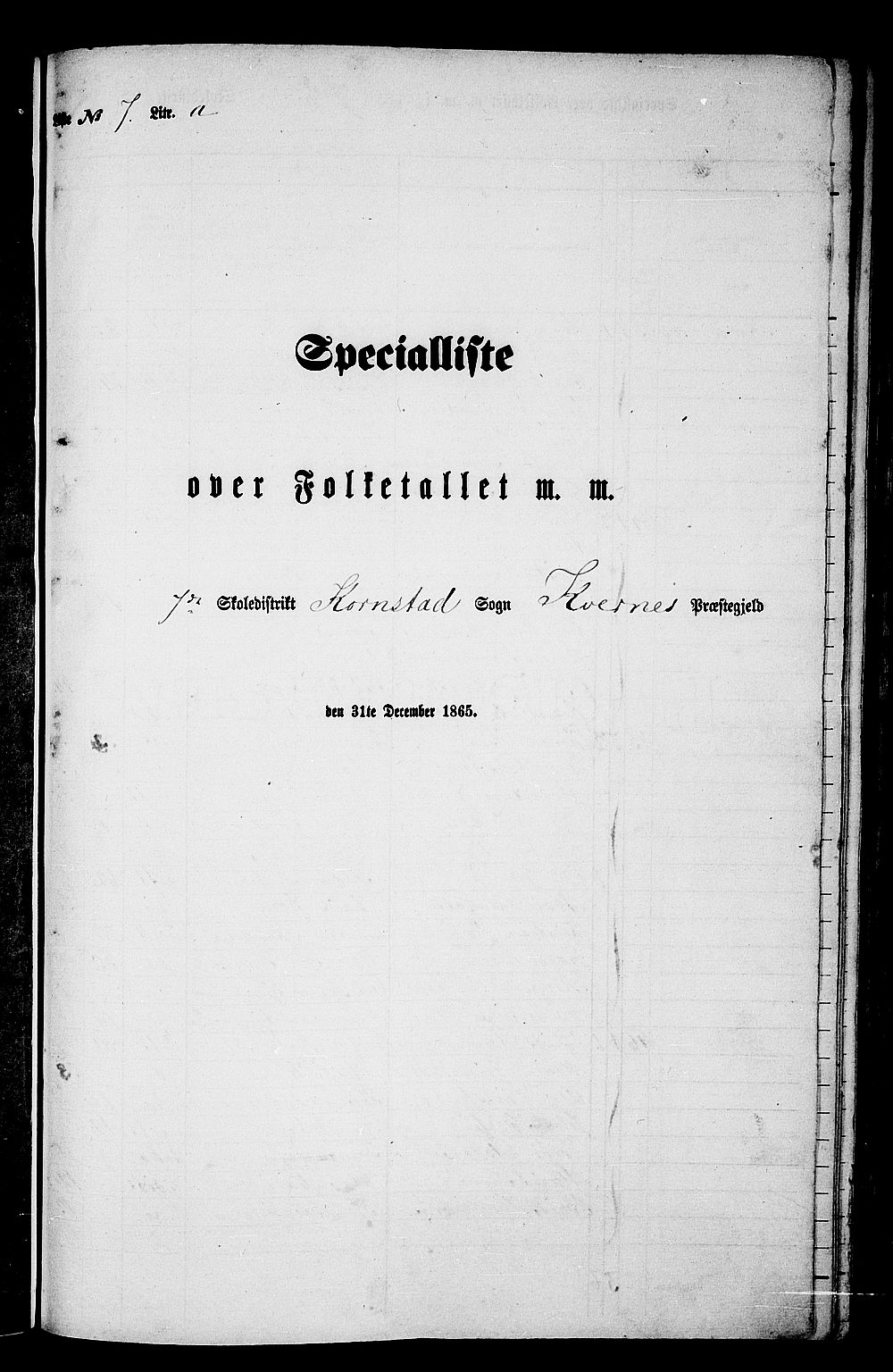 RA, Folketelling 1865 for 1553P Kvernes prestegjeld, 1865, s. 126