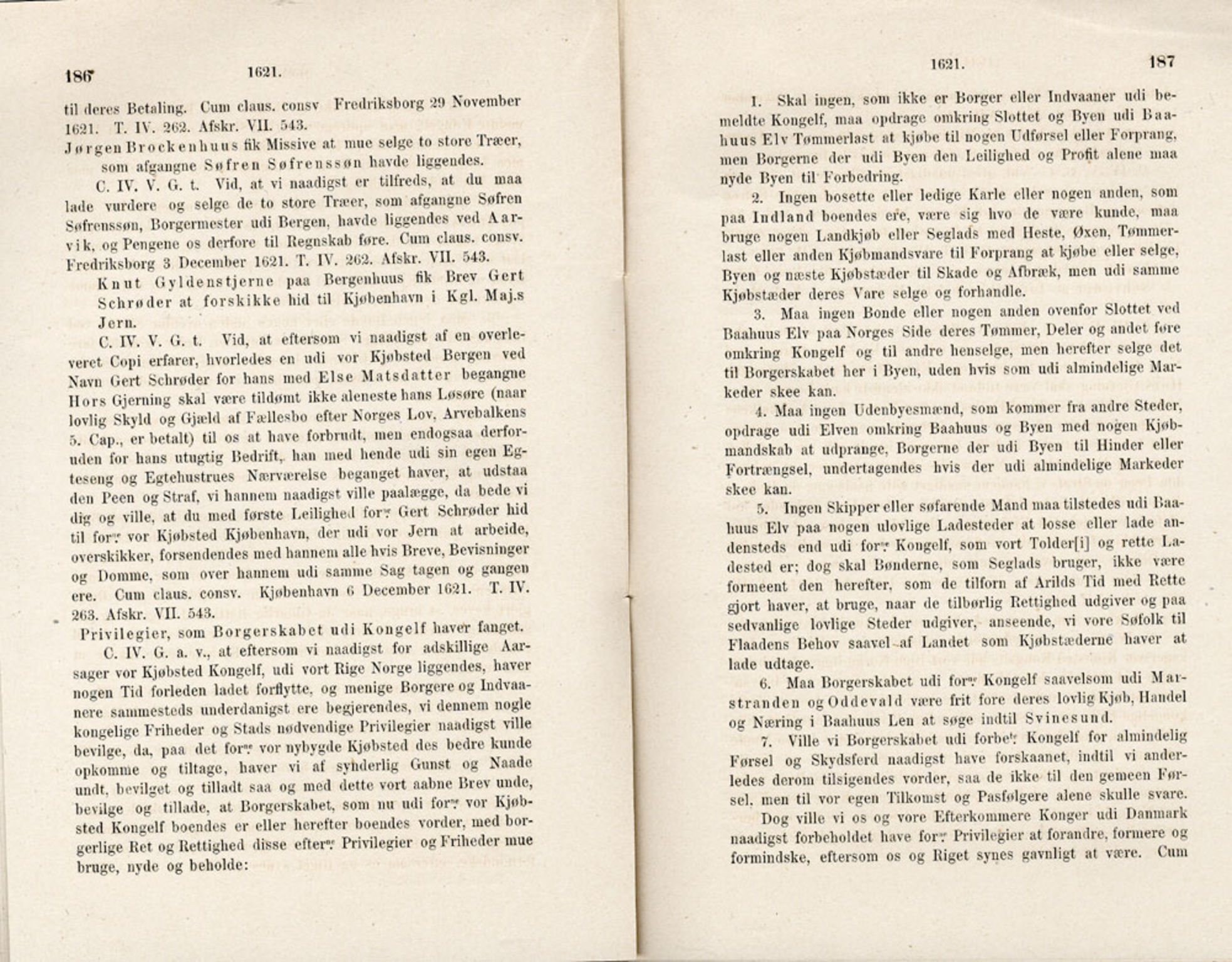 Publikasjoner utgitt av Det Norske Historiske Kildeskriftfond, PUBL/-/-/-: Norske Rigs-Registranter, bind 5, 1619-1627, s. 186-187