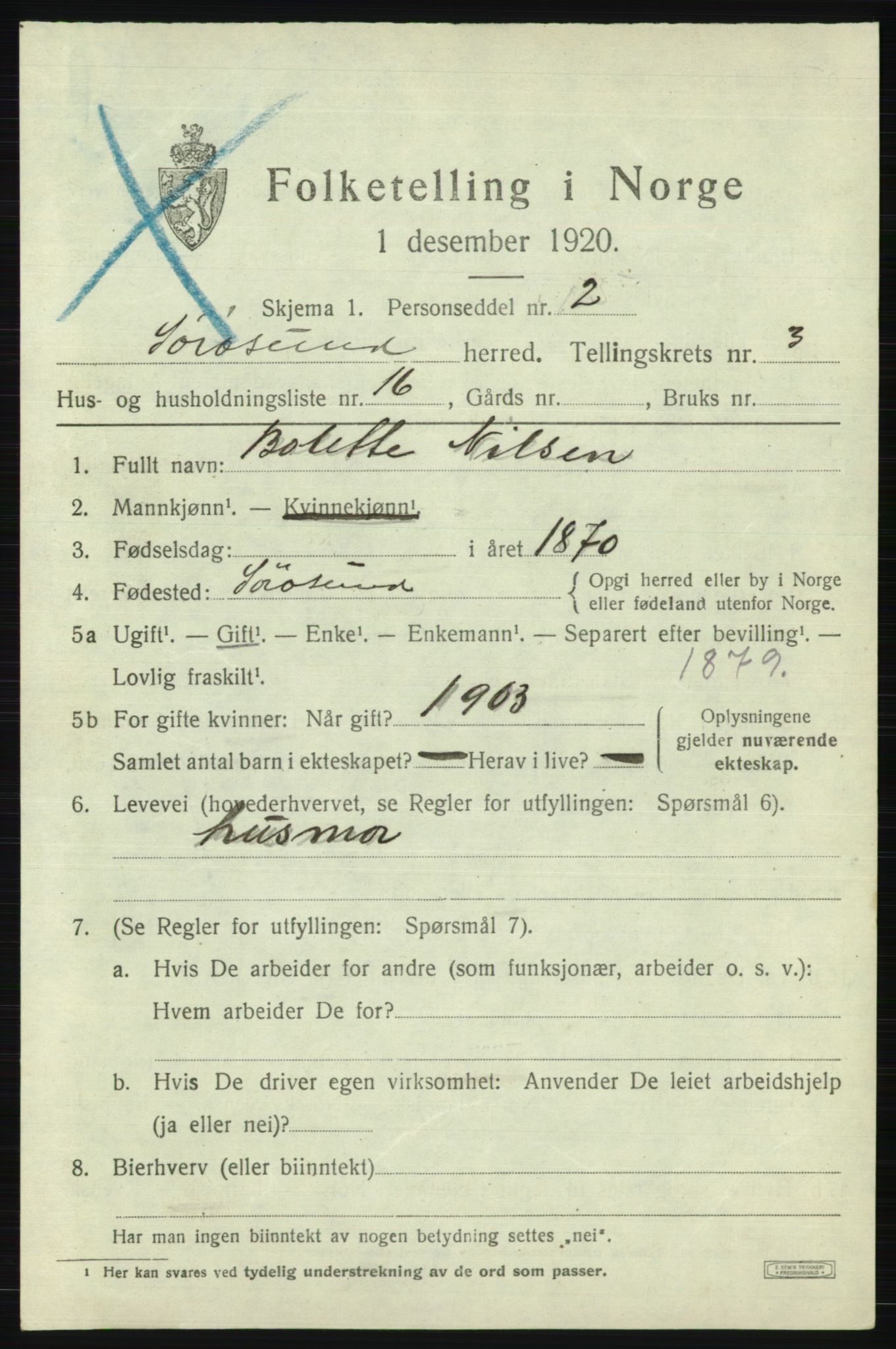 SATØ, Folketelling 1920 for 2016 Sørøysund herred, 1920, s. 1340