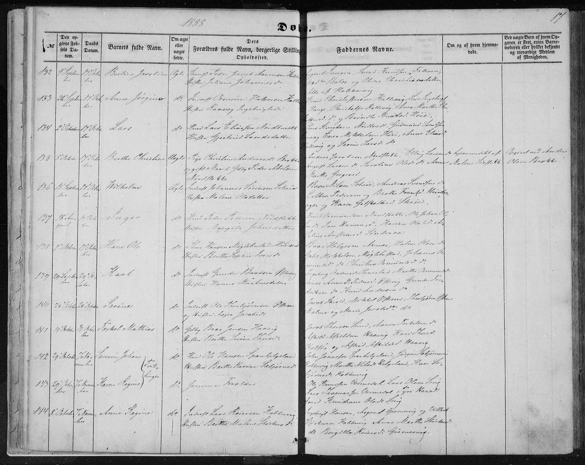 Avaldsnes sokneprestkontor, AV/SAST-A -101851/H/Ha/Haa/L0010: Ministerialbok nr. A 10, 1857-1876, s. 17