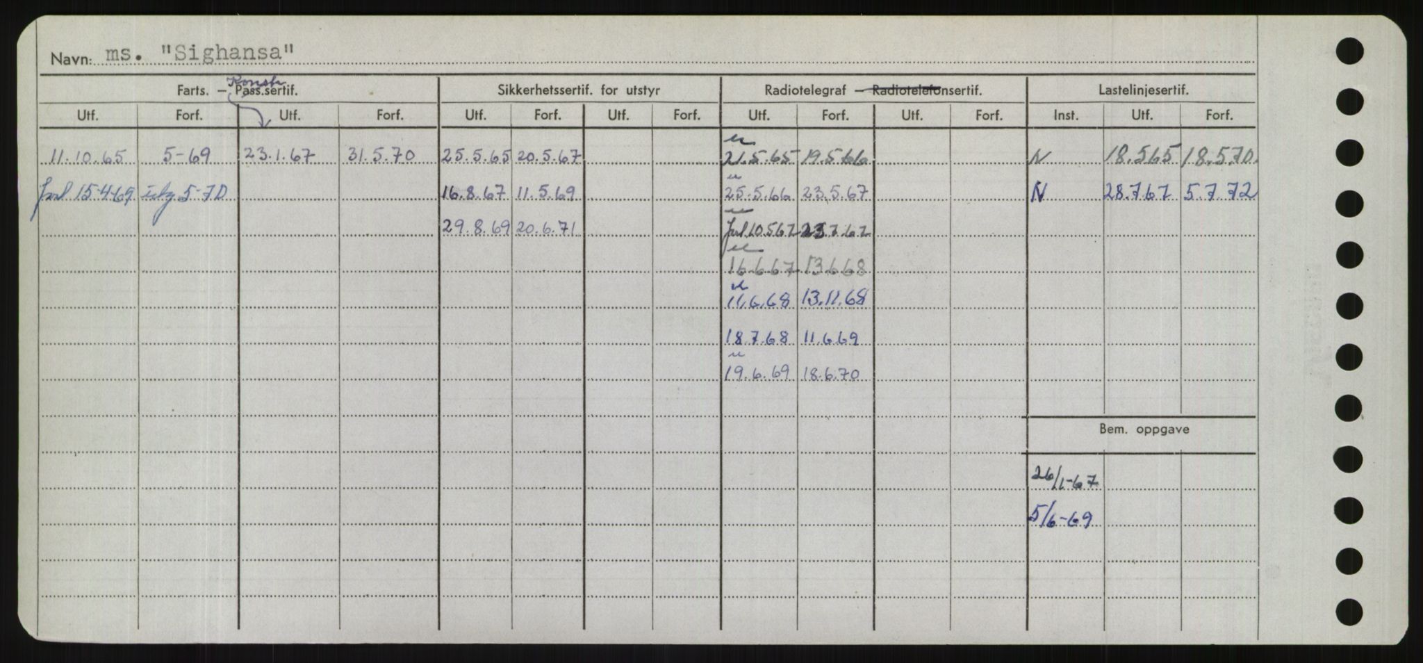 Sjøfartsdirektoratet med forløpere, Skipsmålingen, RA/S-1627/H/Hd/L0033: Fartøy, Sevi-Sjø, s. 58