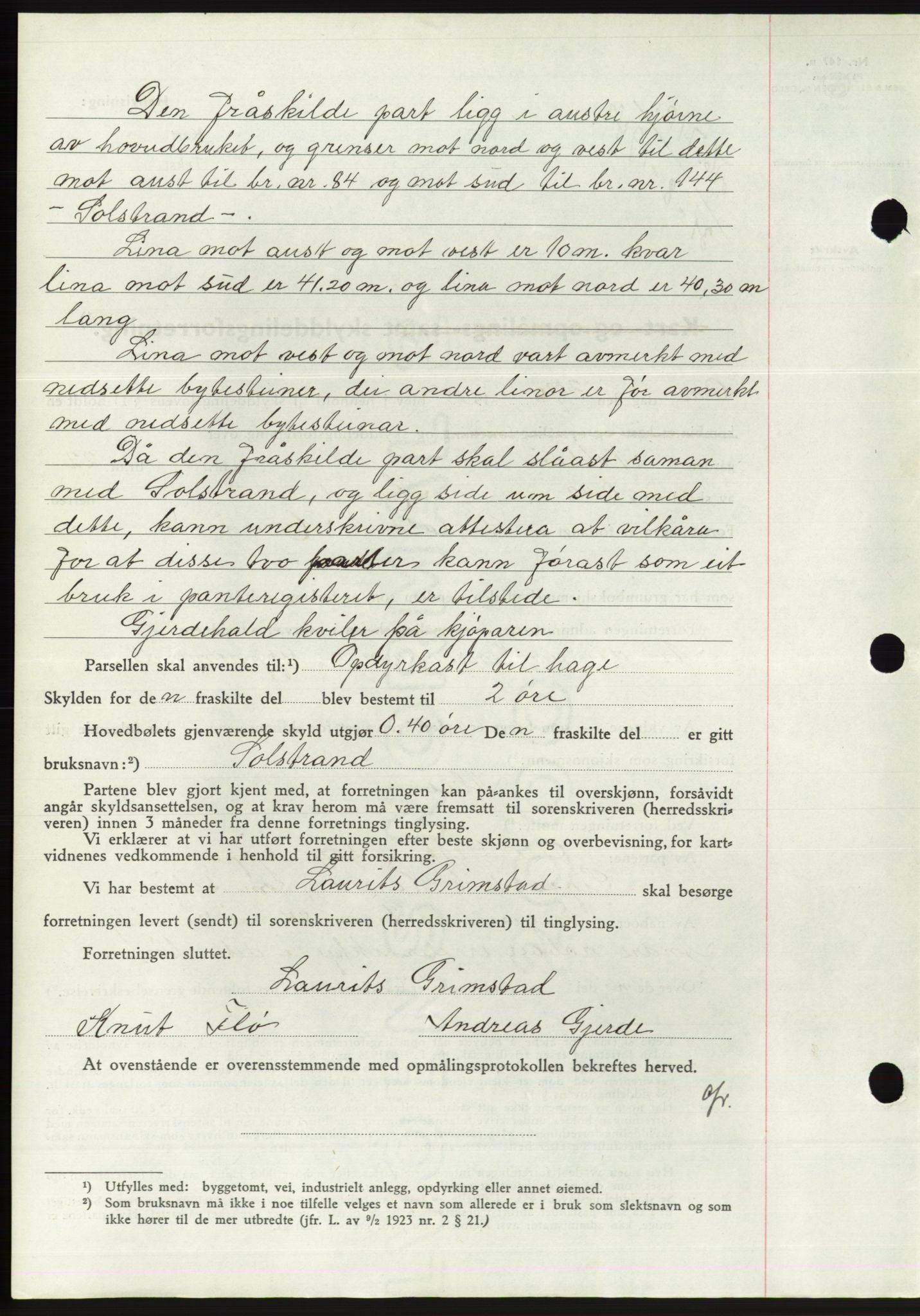 Søre Sunnmøre sorenskriveri, AV/SAT-A-4122/1/2/2C/L0075: Pantebok nr. 1A, 1943-1943, Dagboknr: 710/1943