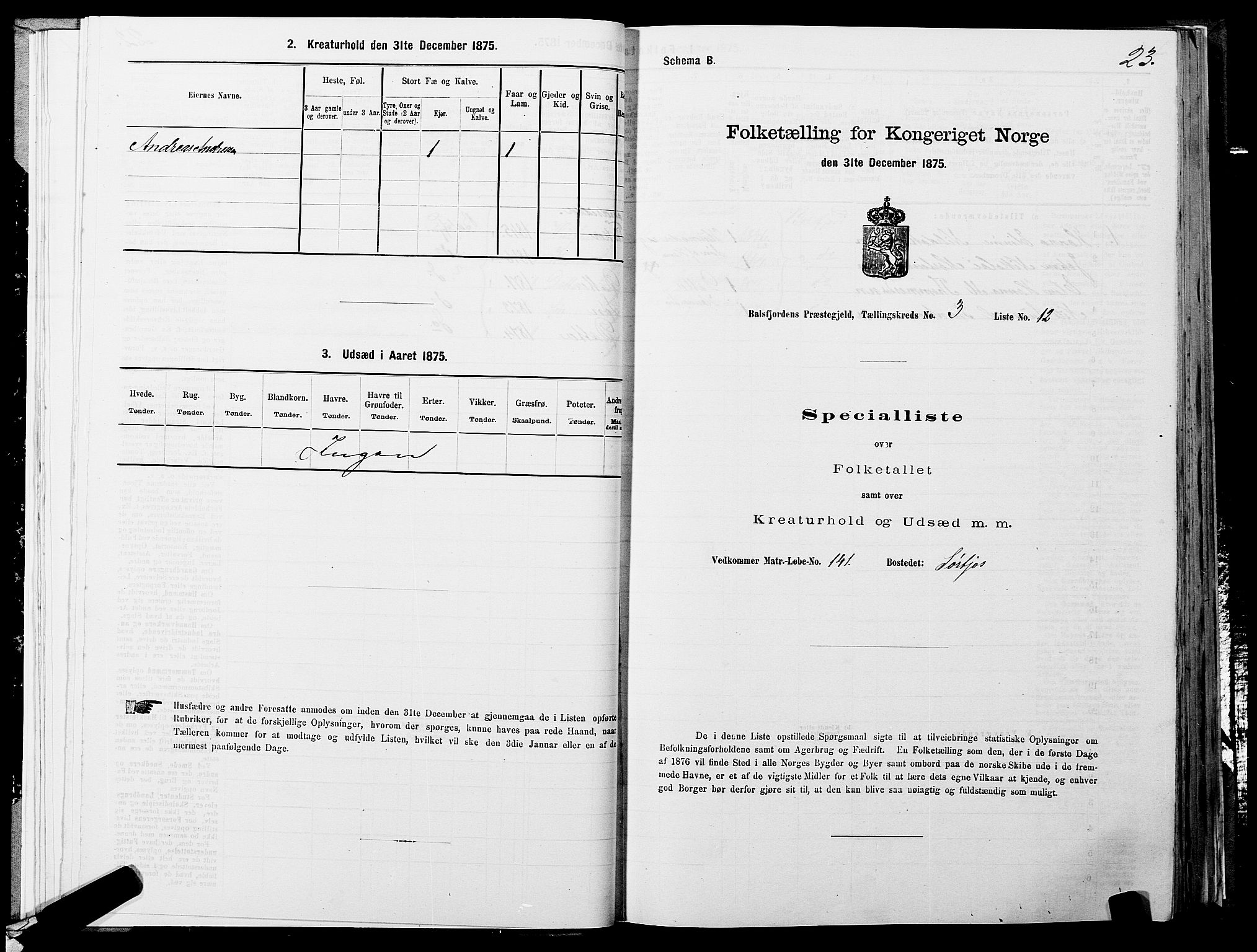 SATØ, Folketelling 1875 for 1933P Balsfjord prestegjeld, 1875, s. 1623