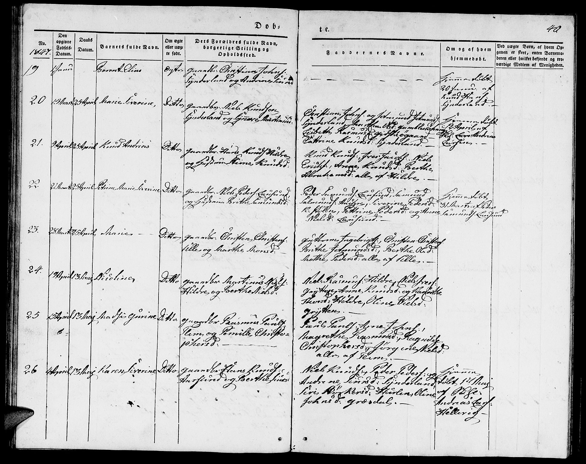 Ministerialprotokoller, klokkerbøker og fødselsregistre - Møre og Romsdal, AV/SAT-A-1454/536/L0507: Klokkerbok nr. 536C02, 1839-1859, s. 40