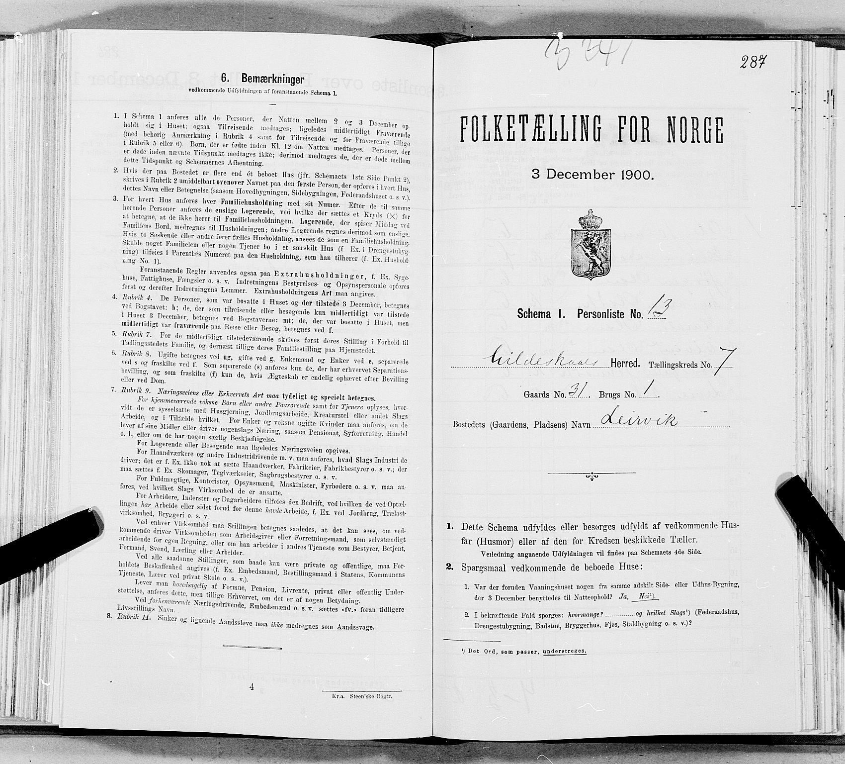 SAT, Folketelling 1900 for 1838 Gildeskål herred, 1900, s. 802