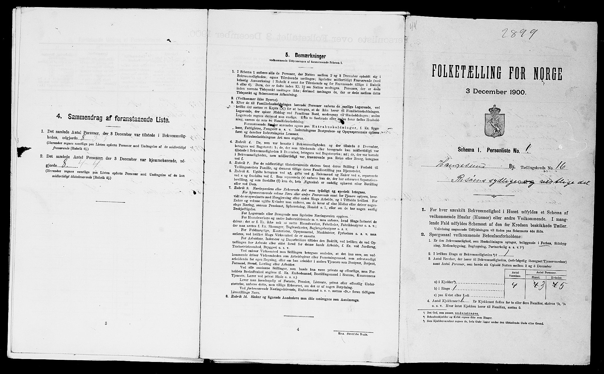 SAST, Folketelling 1900 for 1106 Haugesund kjøpstad, 1900, s. 2928