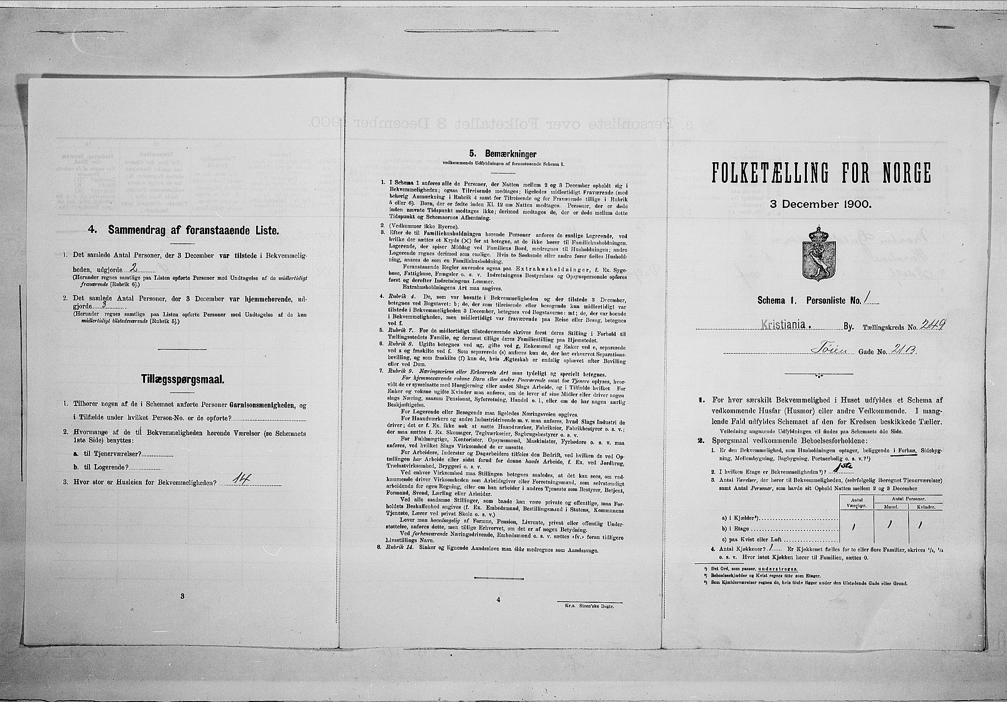 SAO, Folketelling 1900 for 0301 Kristiania kjøpstad, 1900, s. 105920