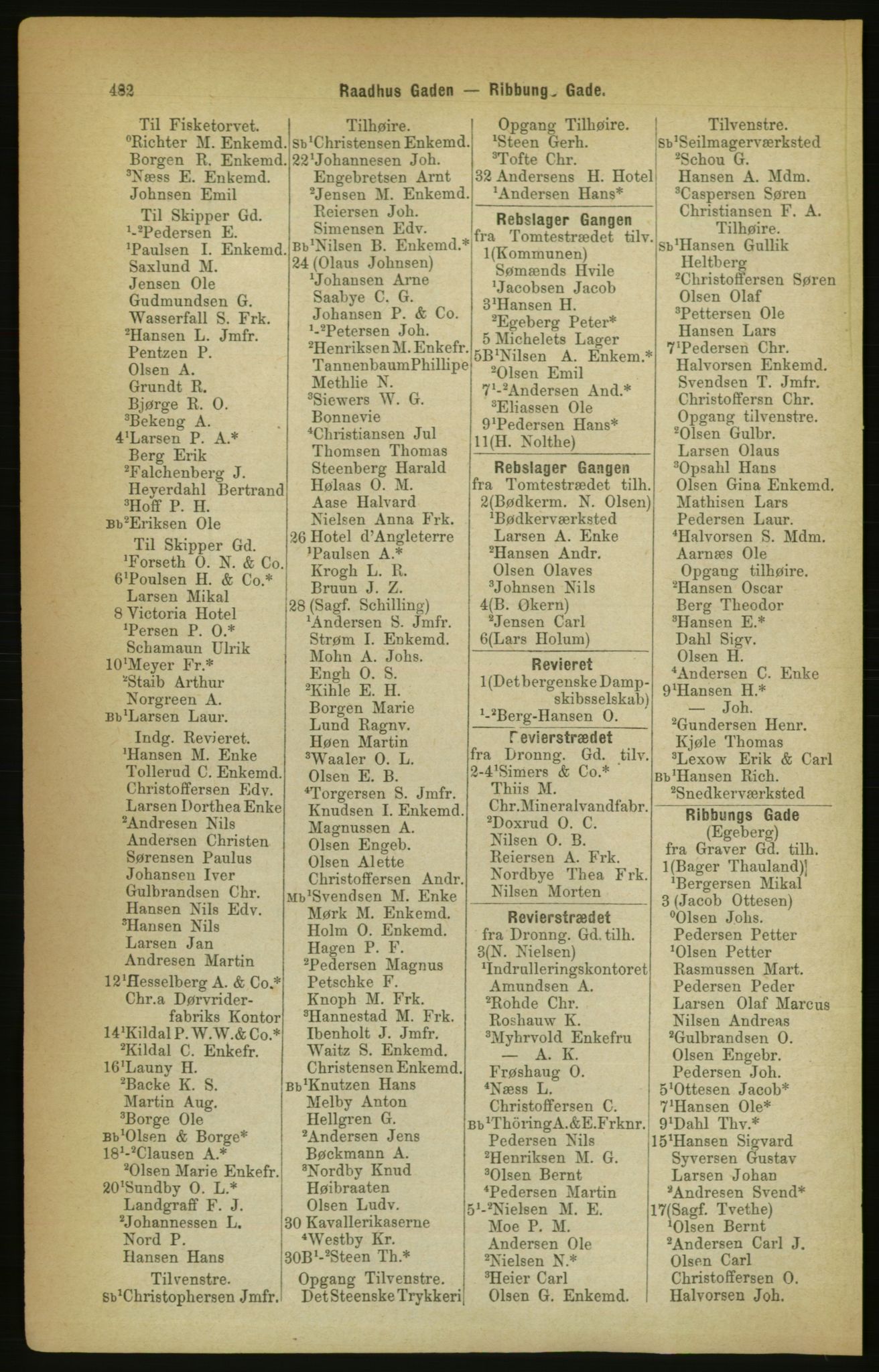 Kristiania/Oslo adressebok, PUBL/-, 1888, s. 482