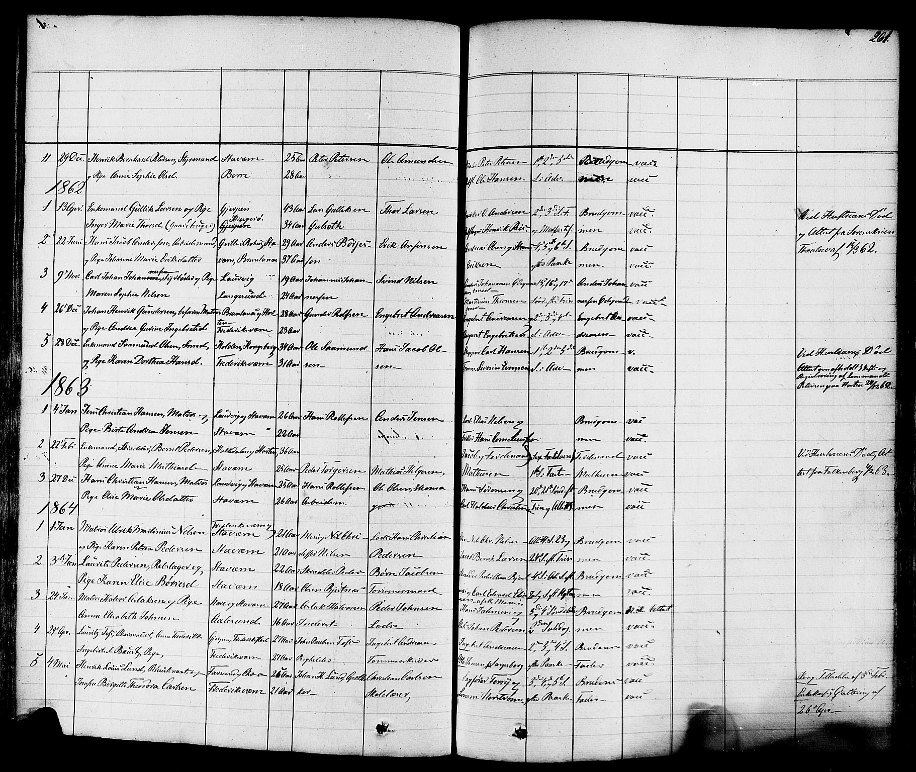 Stavern kirkebøker, SAKO/A-318/F/Fa/L0007: Ministerialbok nr. 7, 1840-1877, s. 261