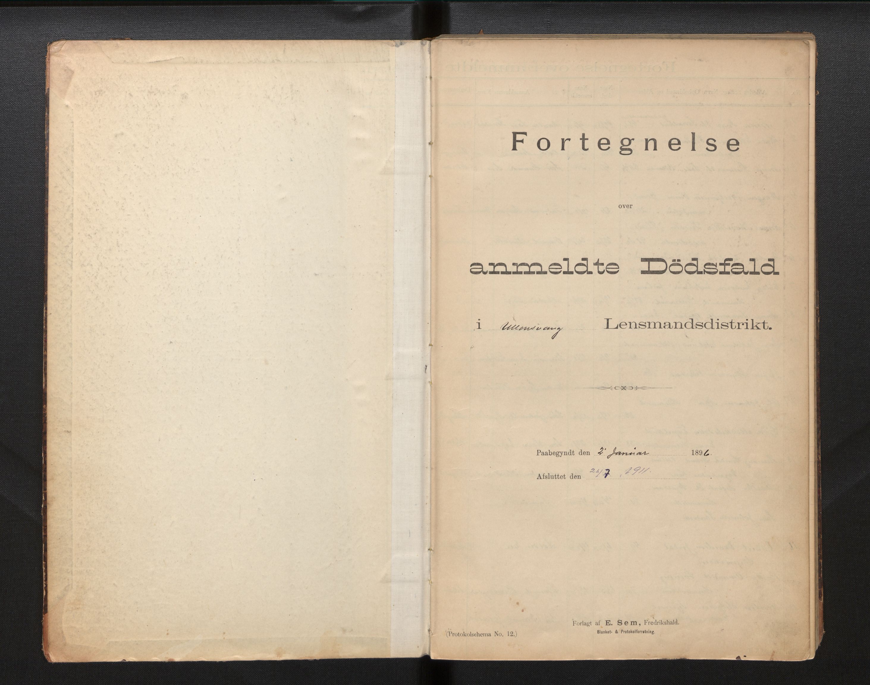 Lensmannen i Ullensvang, AV/SAB-A-35501/0006/L0005: Dødsfallprotokoll, 1896-1911