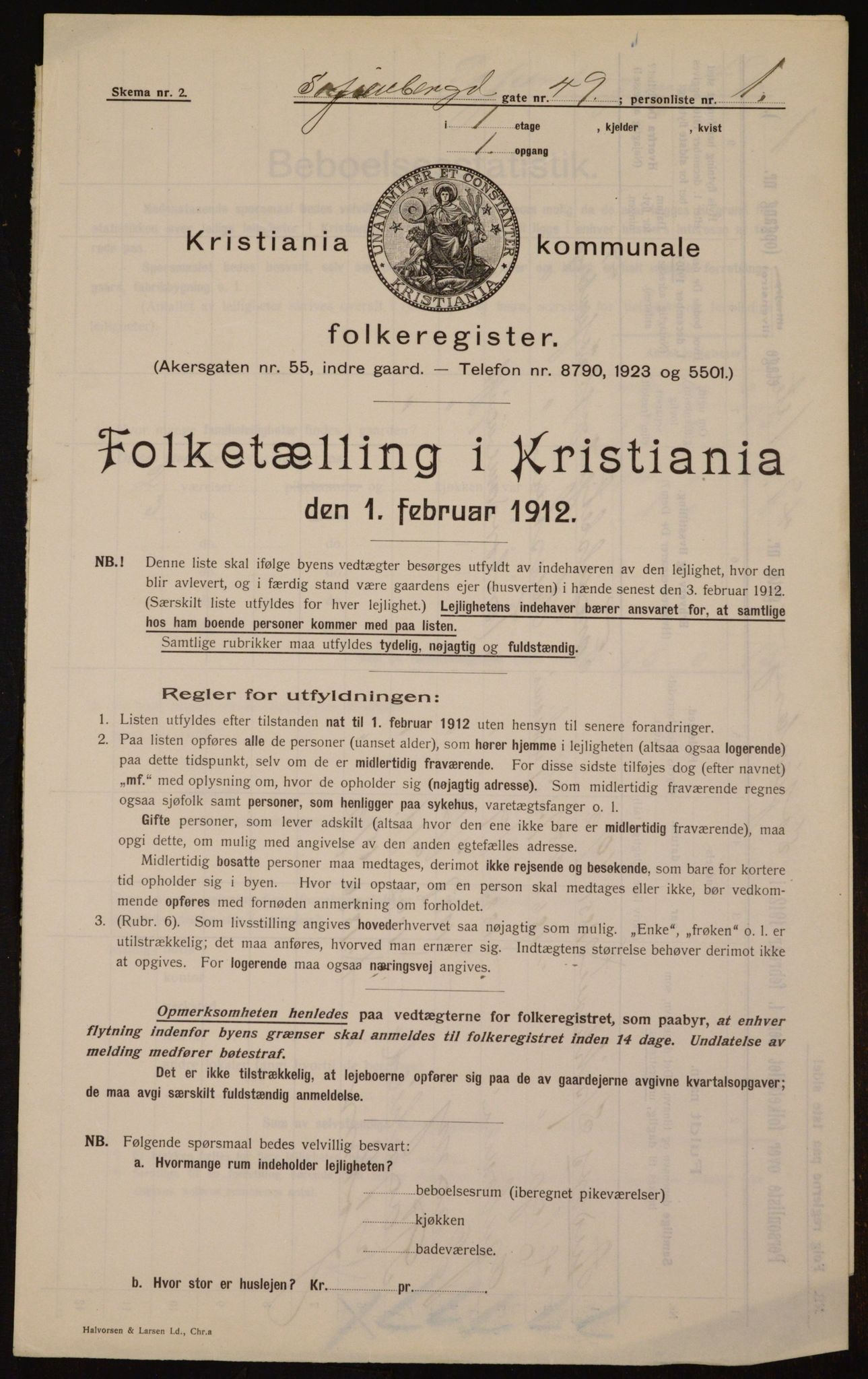 OBA, Kommunal folketelling 1.2.1912 for Kristiania, 1912, s. 98978