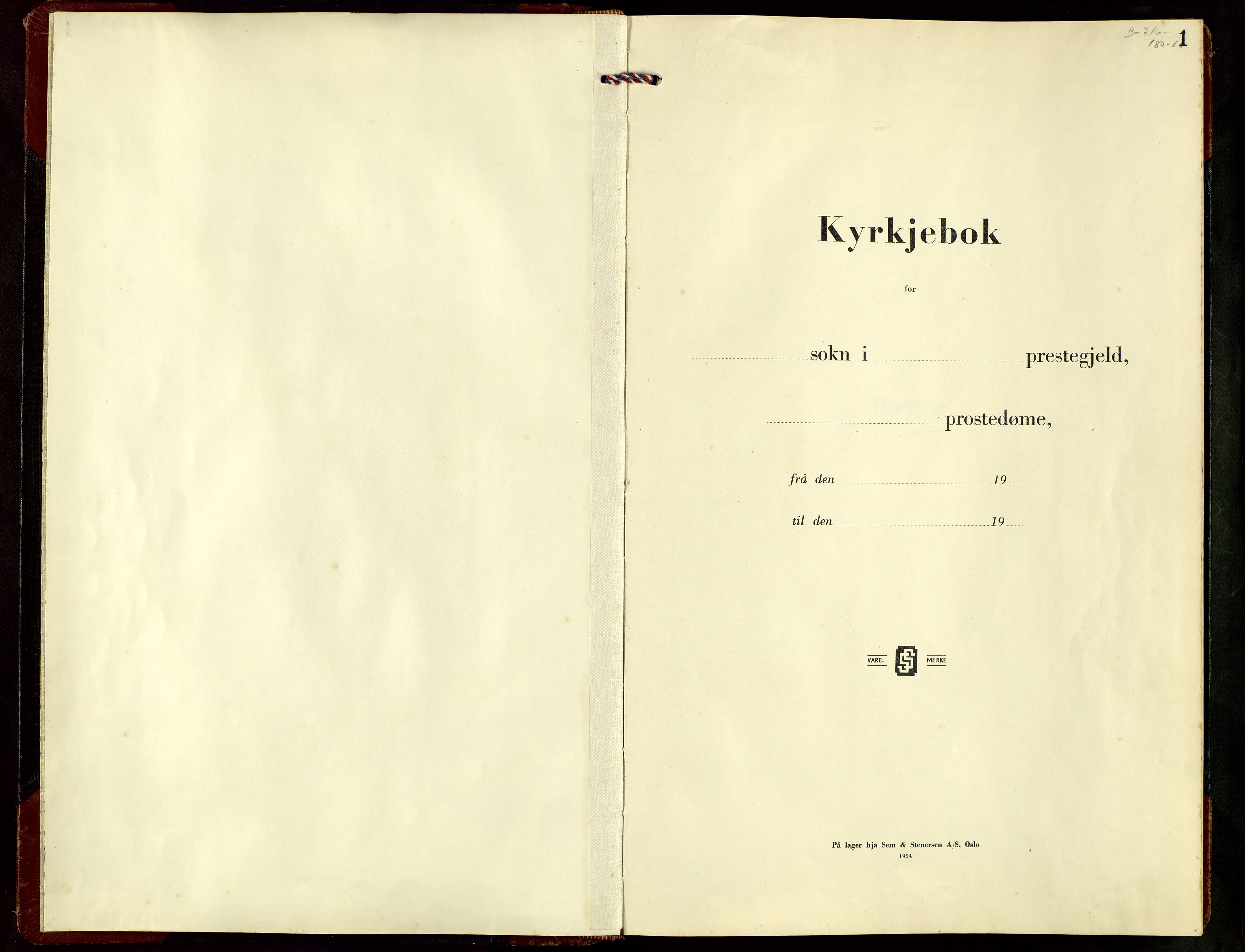 Høgsfjord sokneprestkontor, SAST/A-101624/H/Ha/Hab/L0007: Klokkerbok nr. B 7, 1958-1977, s. 1
