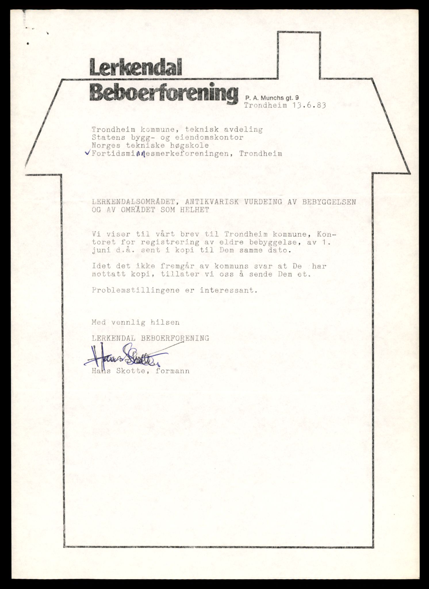 Fortidsminneforeningen, Den trønderske avdeling, AV/SAT-PA-0592/D/Da/L0035: Sakarkiv etter nøkkel, s. 53