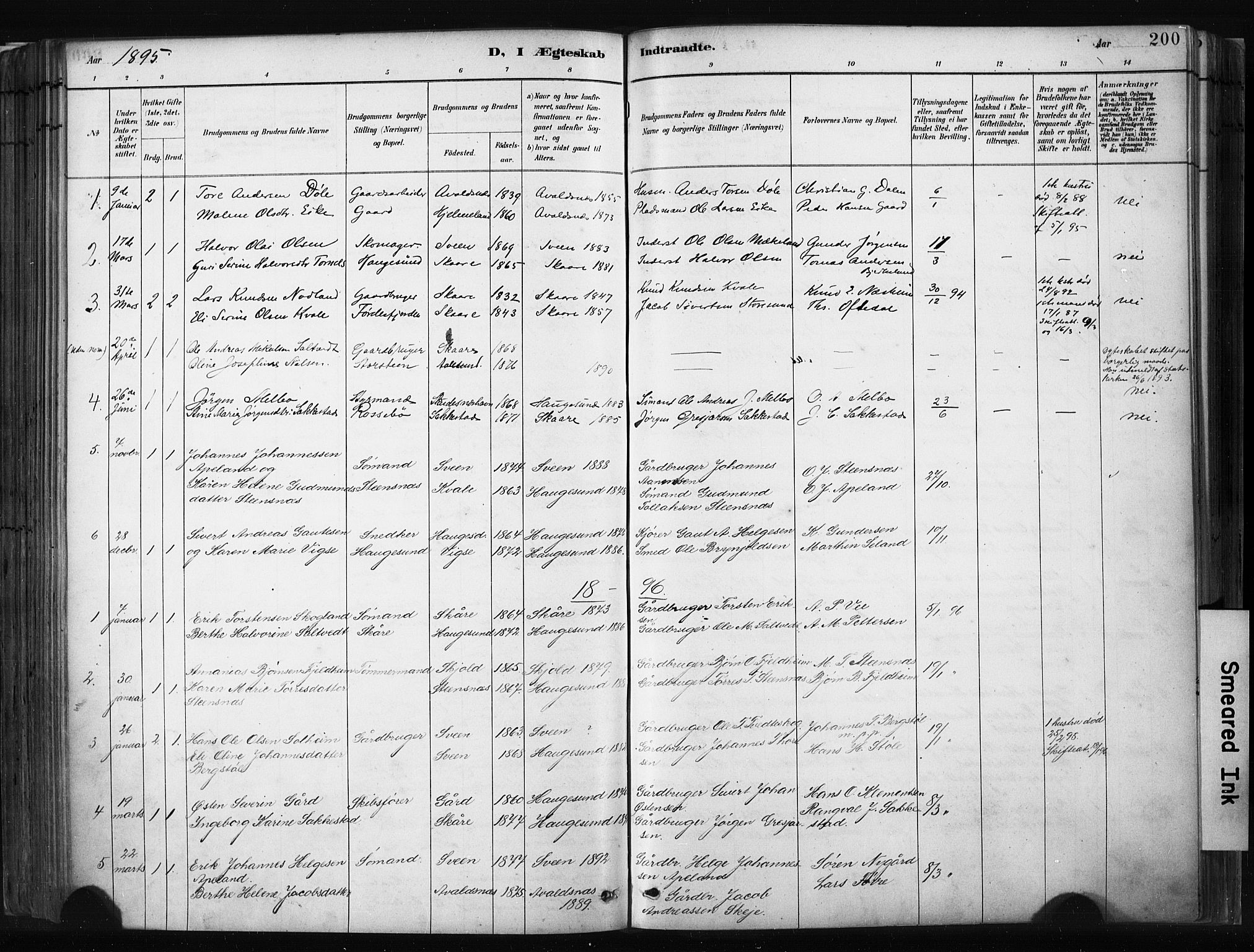 Haugesund sokneprestkontor, AV/SAST-A -101863/H/Ha/Haa/L0004: Ministerialbok nr. A 4, 1886-1908, s. 200