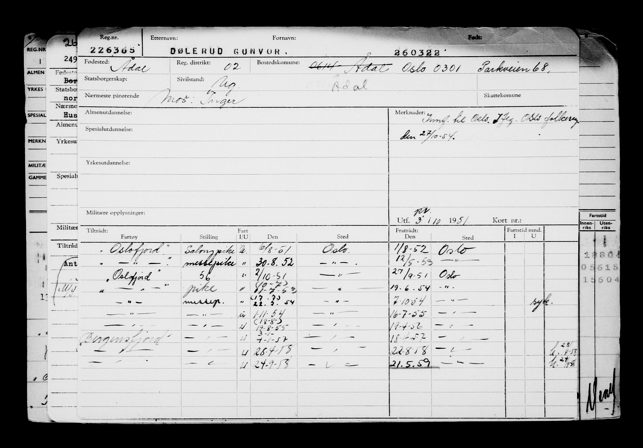 Direktoratet for sjømenn, AV/RA-S-3545/G/Gb/L0204: Hovedkort, 1922, s. 445