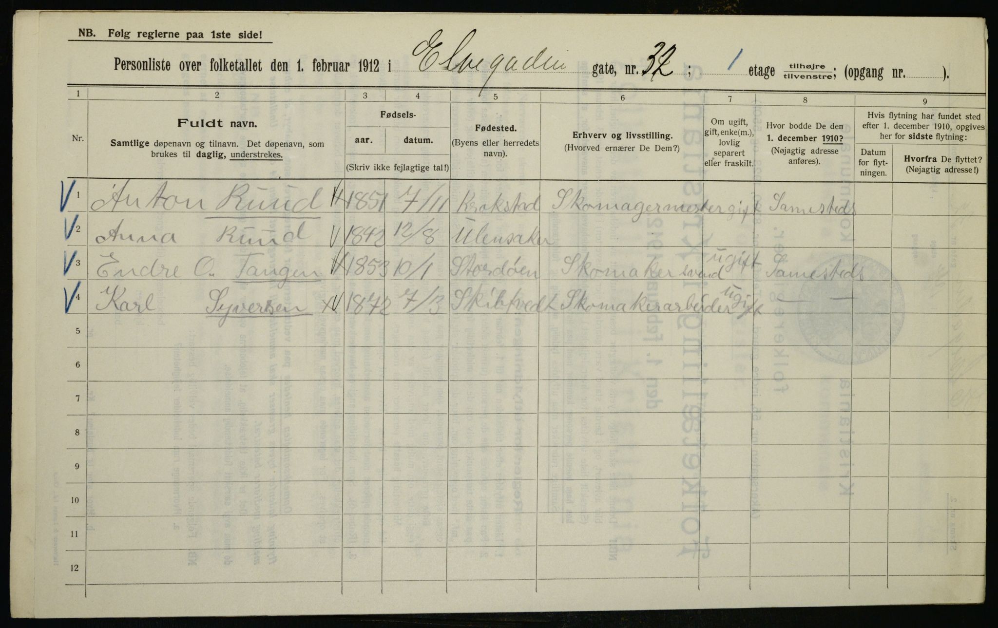 OBA, Kommunal folketelling 1.2.1912 for Kristiania, 1912, s. 20939