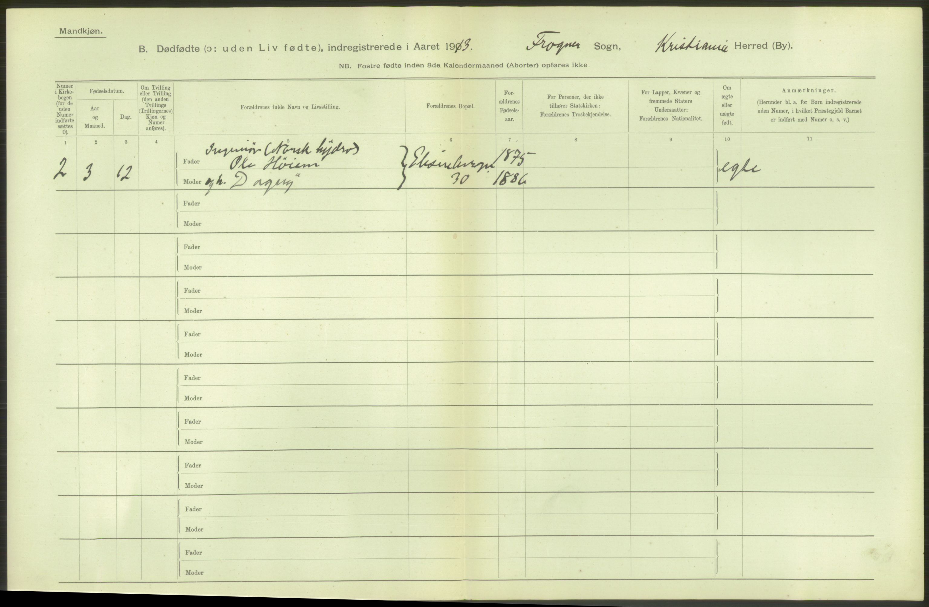 Statistisk sentralbyrå, Sosiodemografiske emner, Befolkning, RA/S-2228/D/Df/Dfb/Dfbc/L0010: Kristiania: Døde, dødfødte., 1913, s. 88